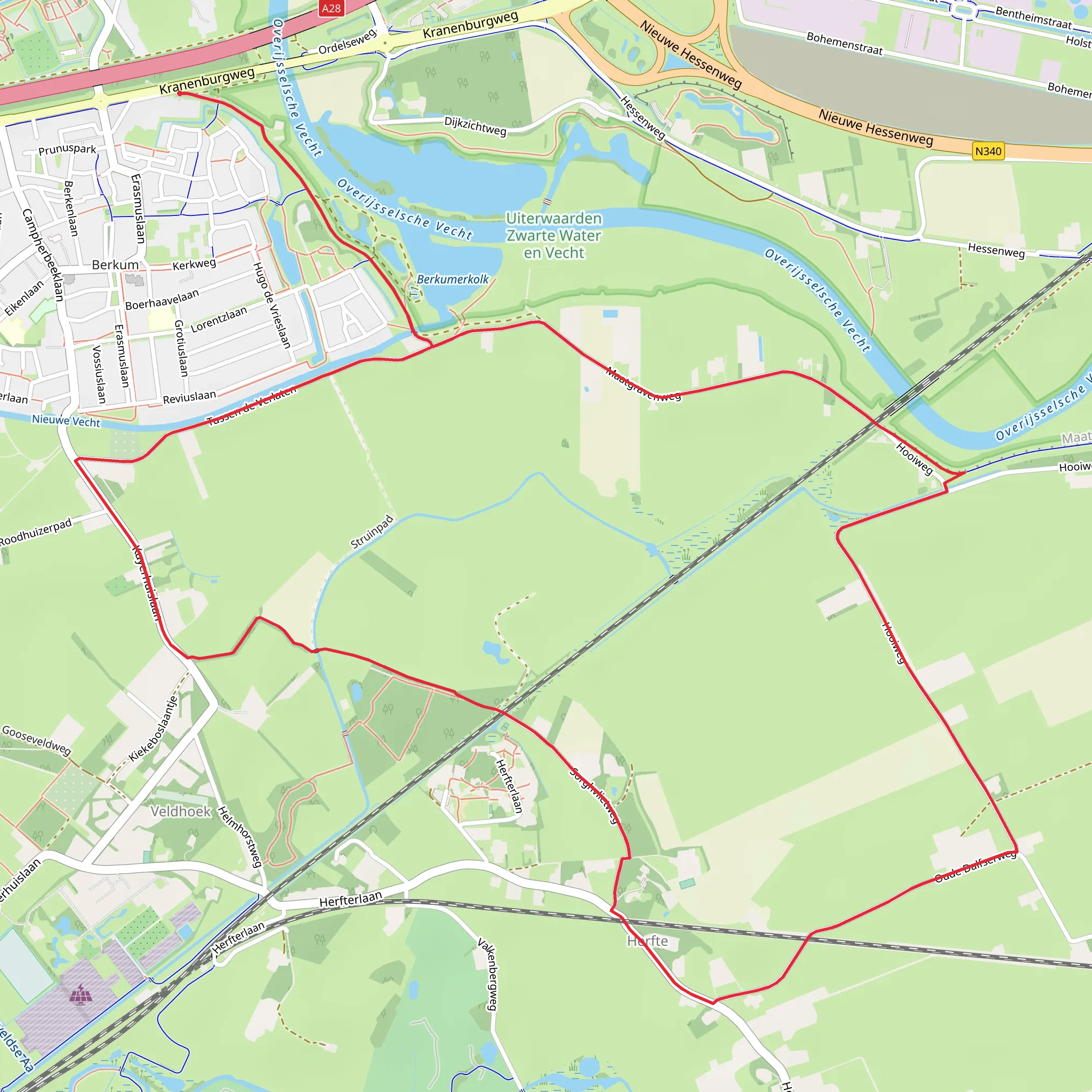 Jachthaven and Helmhorst via Sorghvliet Weg and Hooi Weg mobile static map