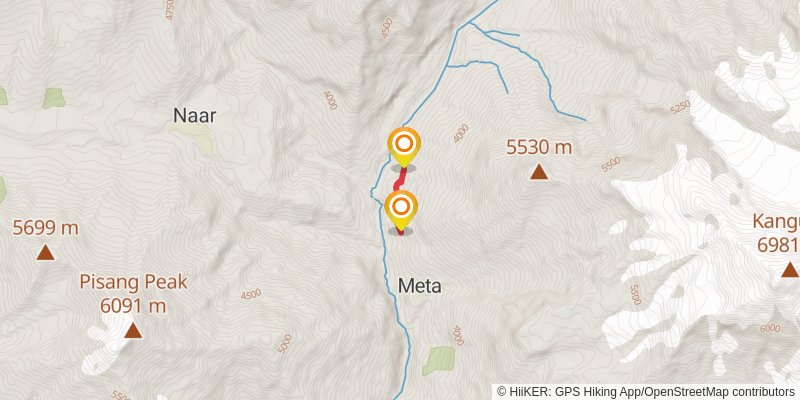 Nar Phu Valley Trek stage 2 Map
