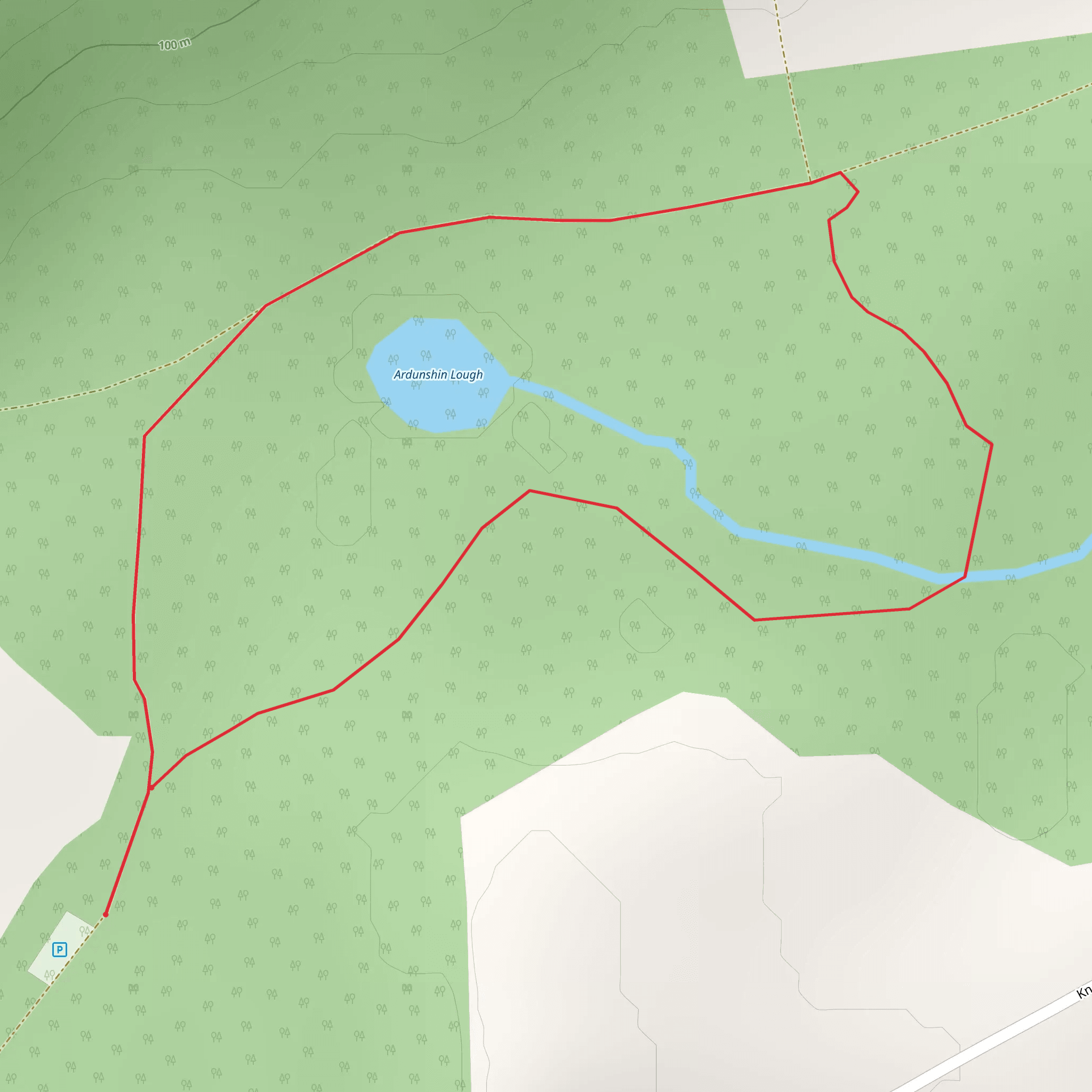 knockmany Forest - Ardunshin Lough Trail mobile static map