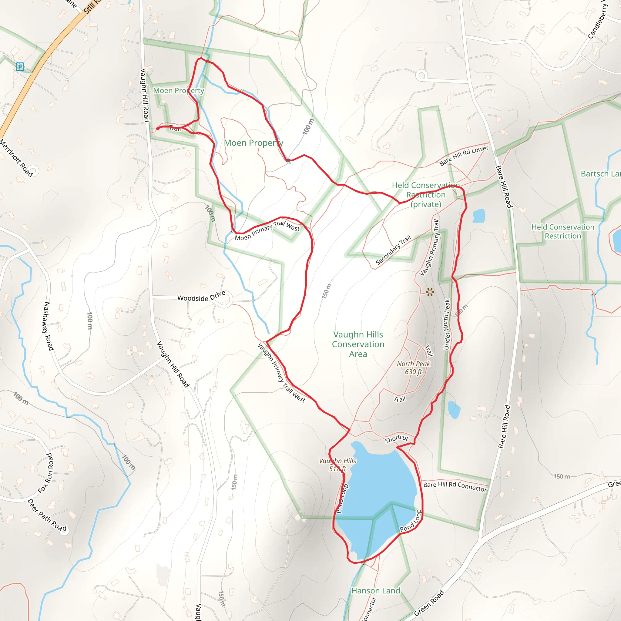 Vaughn Hill via Vaughn Primary Trail West and East mobile static map
