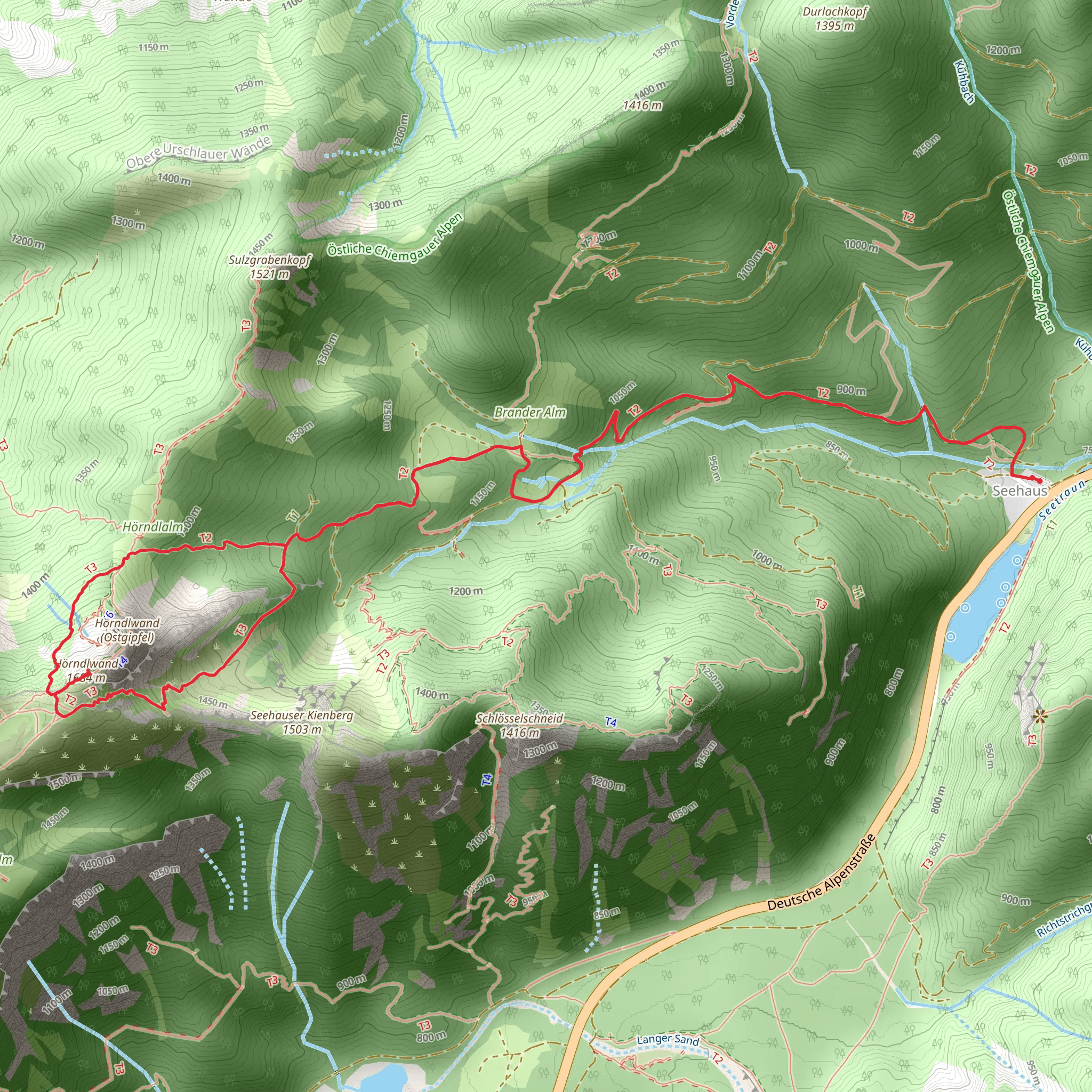 Hörndlwand Peak Loop from Seehaus mobile static map