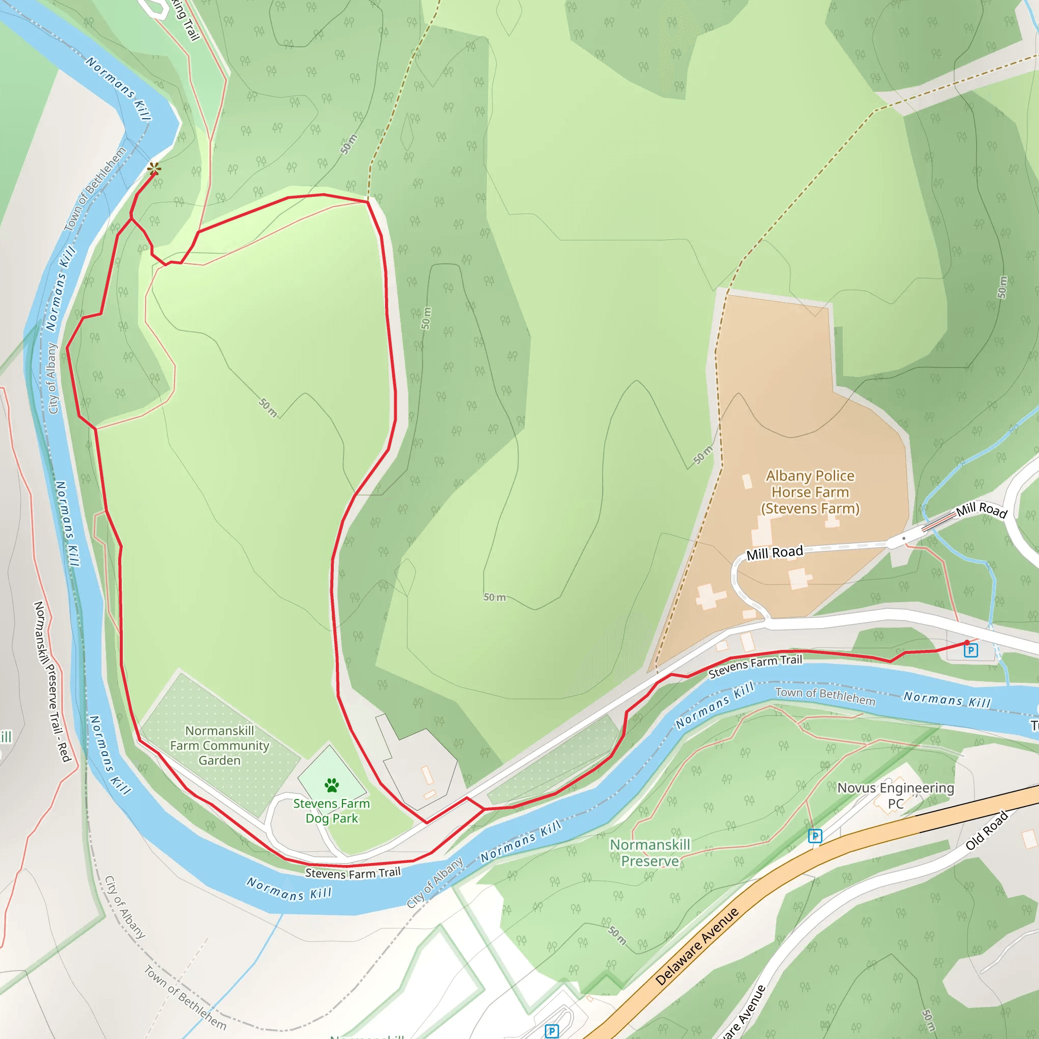 Normanskill Garden Loop mobile static map