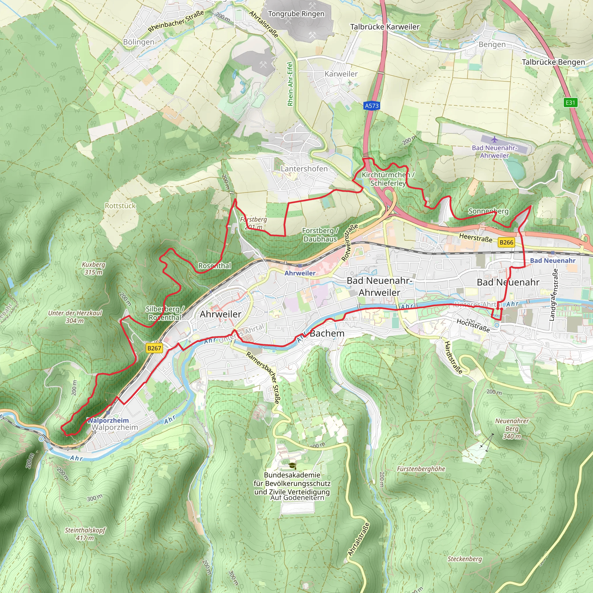 Bad Neuenahr and Ahrweiler Loop mobile static map