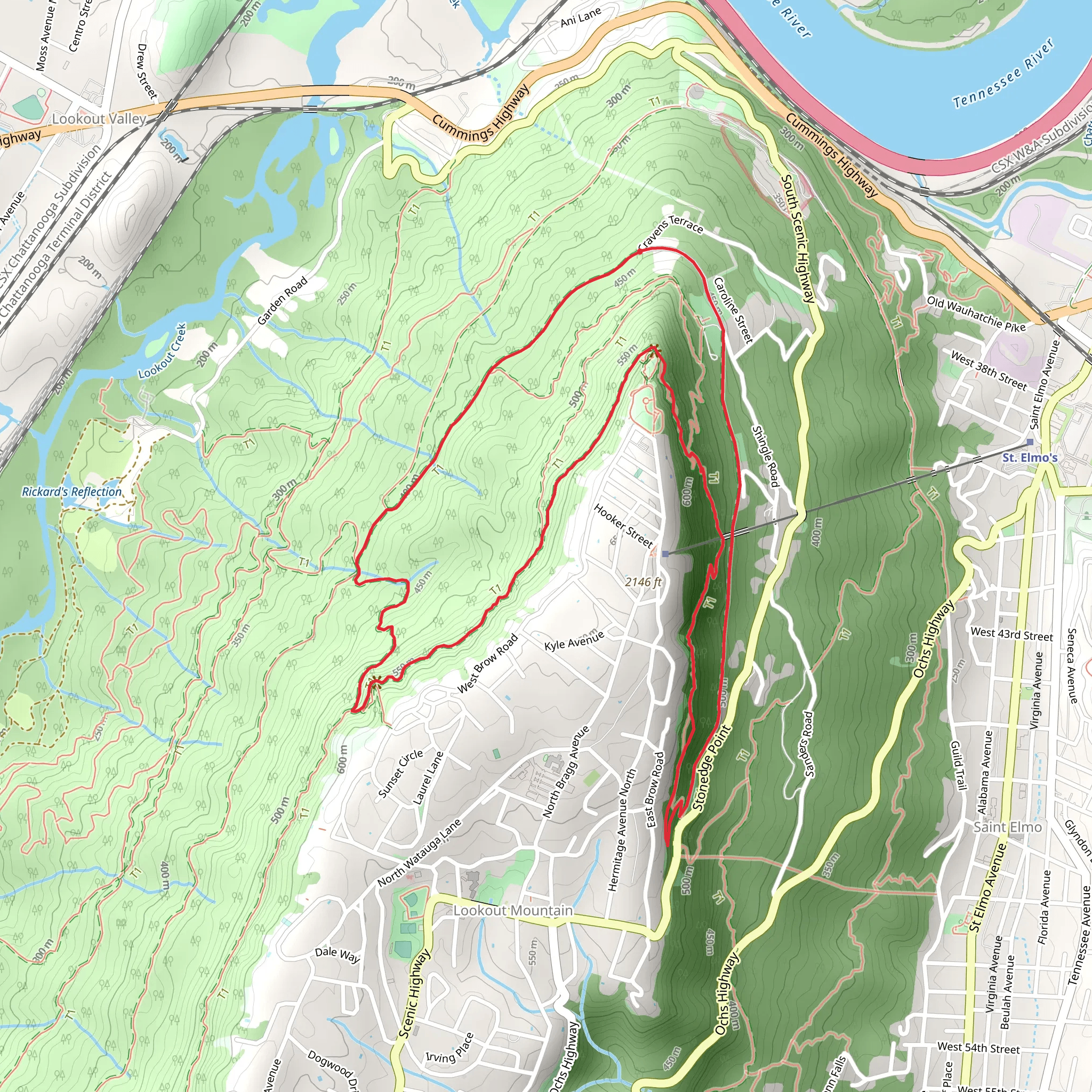 Gum Spring, Bluff and Mountain Beautiful Loop Trail mobile static map