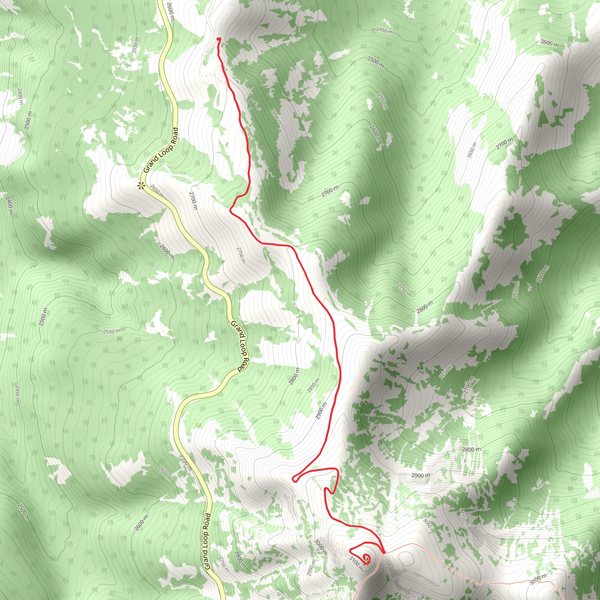 Chittenden Road - Mount Washburn Trail mobile static map