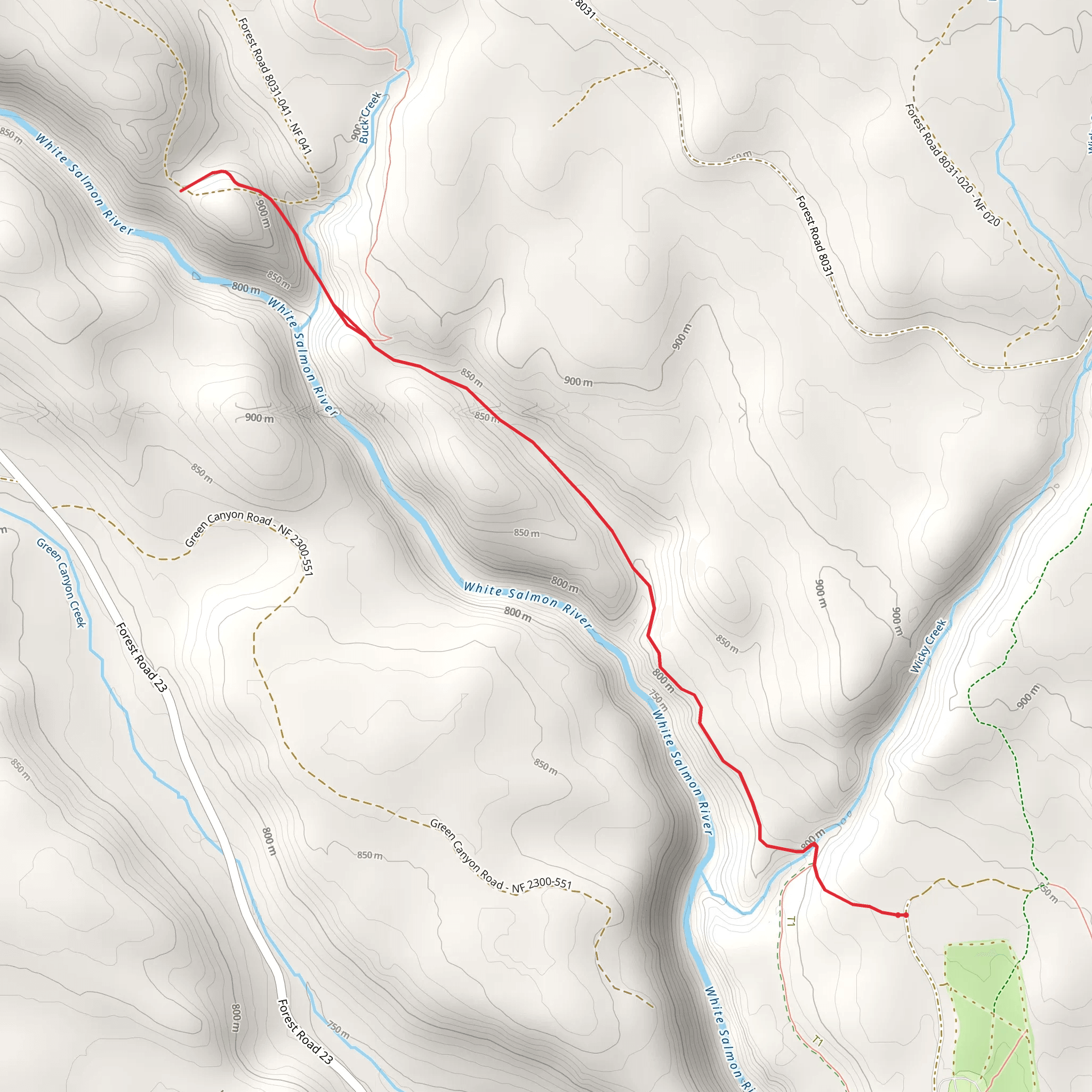 White Salmon River Trail mobile static map