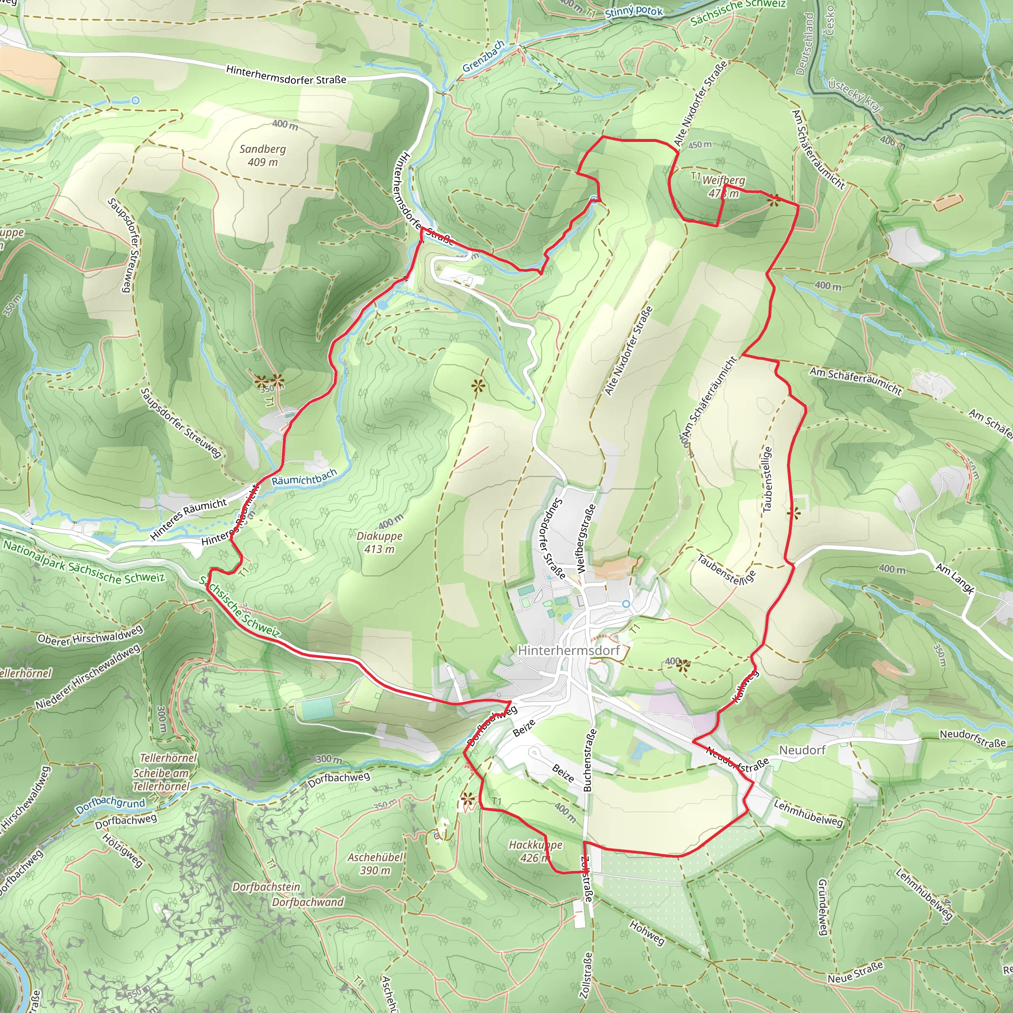 Emmabank, Weifberg and Hinterhermsdorf Loop mobile static map
