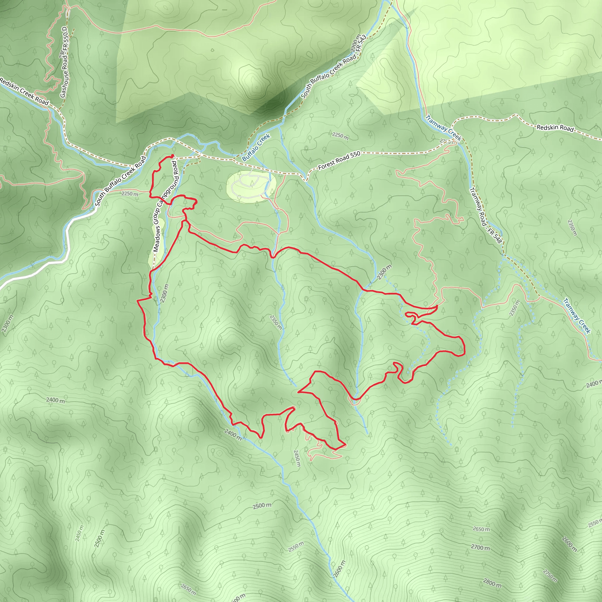 Meadows Group Campground - Colorado Trail mobile static map
