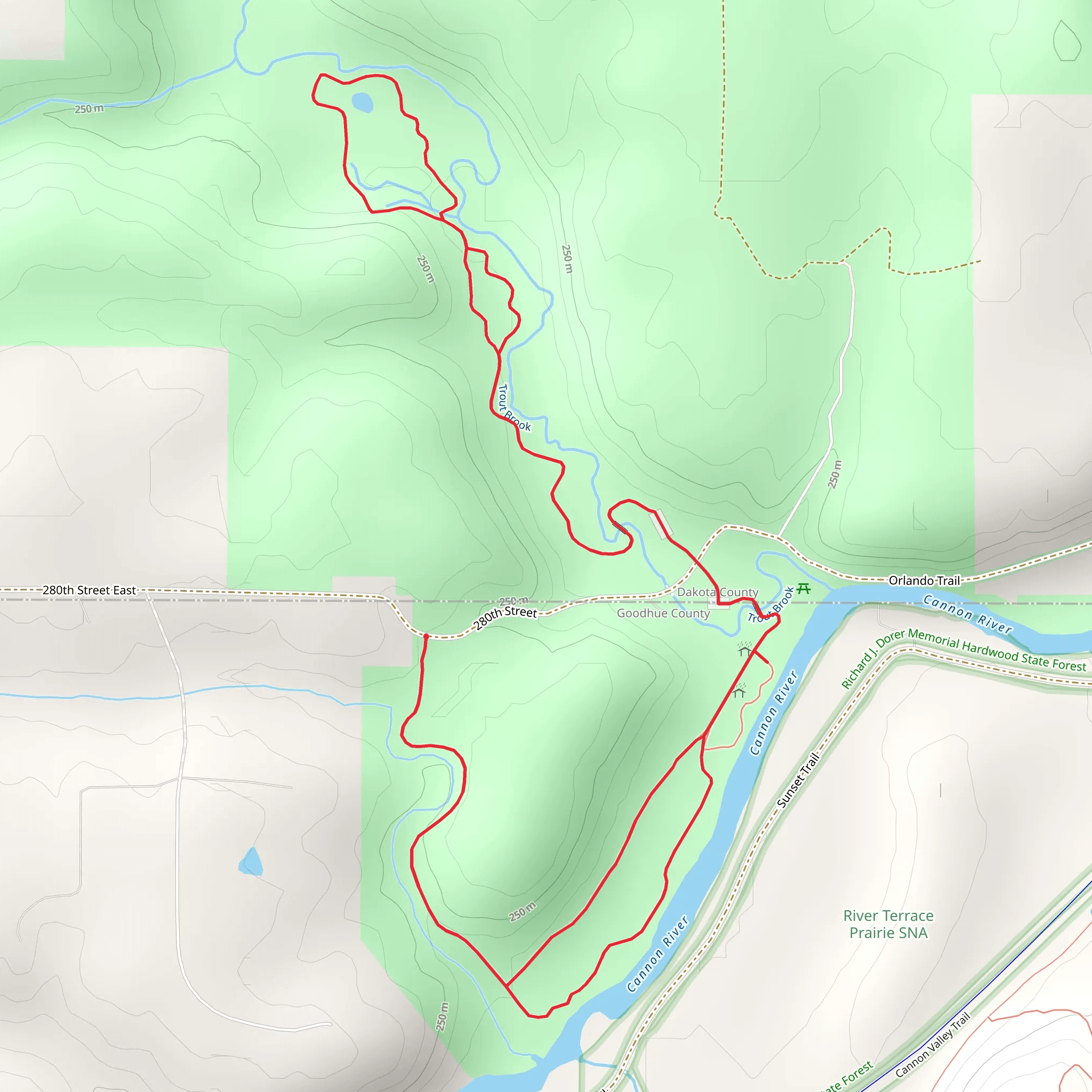Cannon River - Trout Brook Loop mobile static map