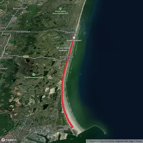 Ijmuiden aan Zee to Zandvoort aan Zee via Bloemendaal aan Zee