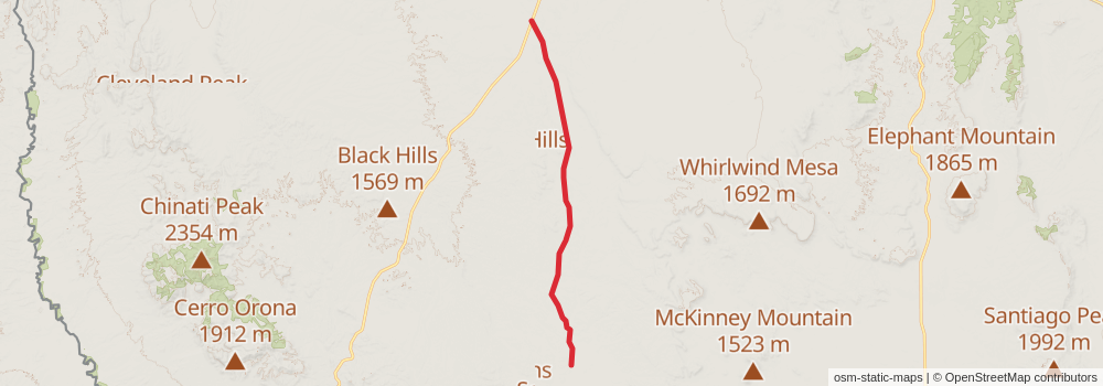 American Perimeter Trail - Texas Primary stage 22 Map