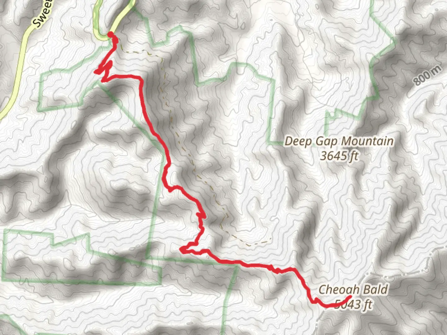 An image depicting the trail Cheoah Bald via Appalachian Trail and its surrounding area.