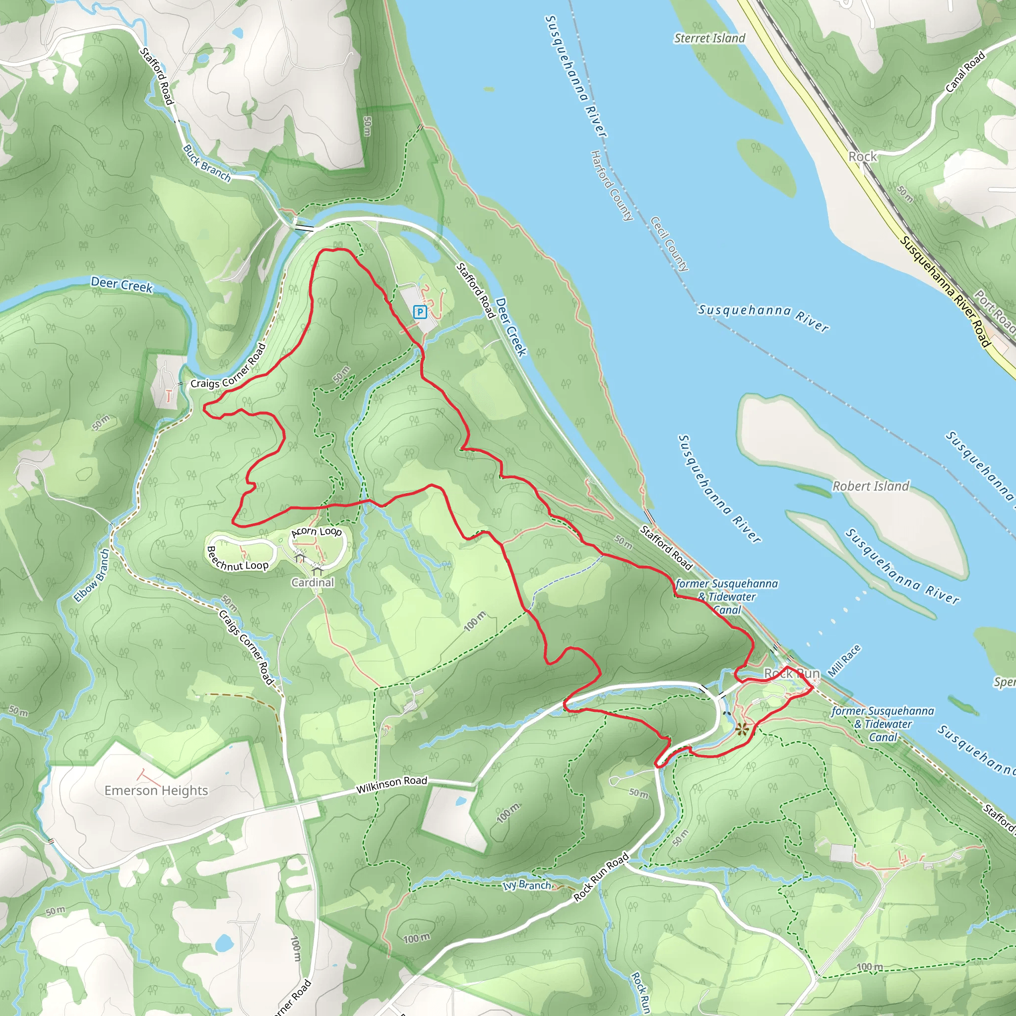 Susquehanna Ridge-Mason-Dixon, Deer Creek and Historic Loop Trail mobile static map