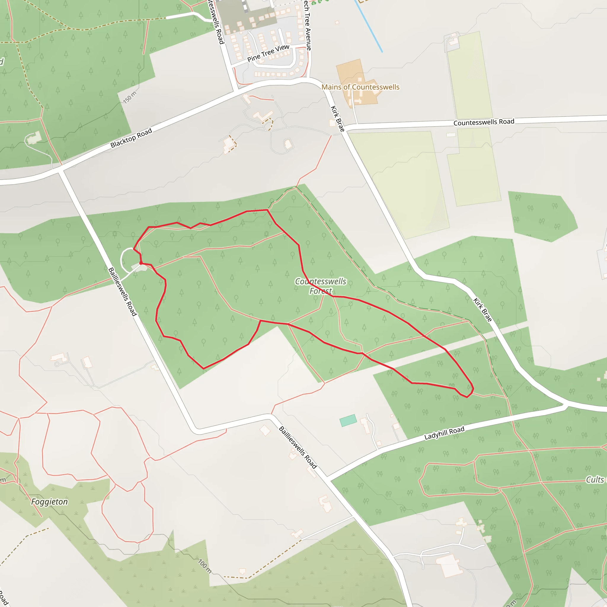 Ladyhill from Foggieton mobile static map