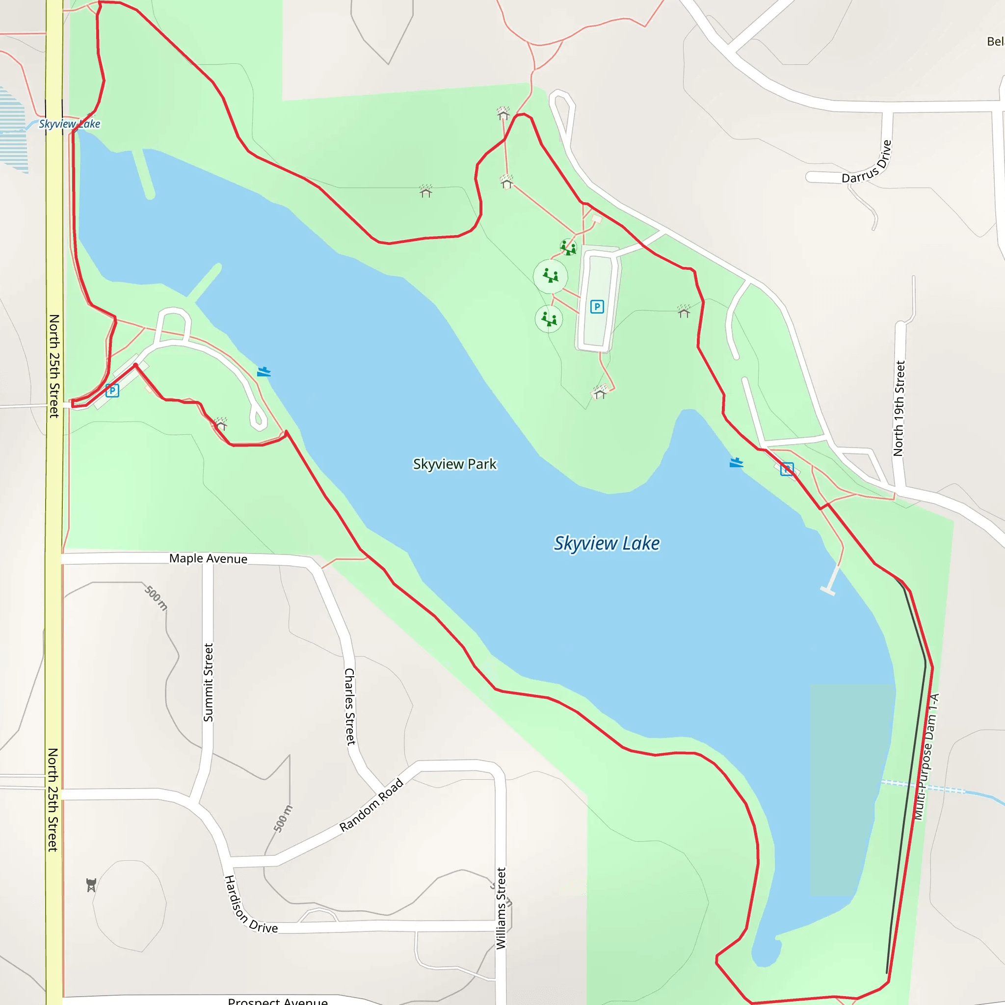 Skyview Lake Loop mobile static map