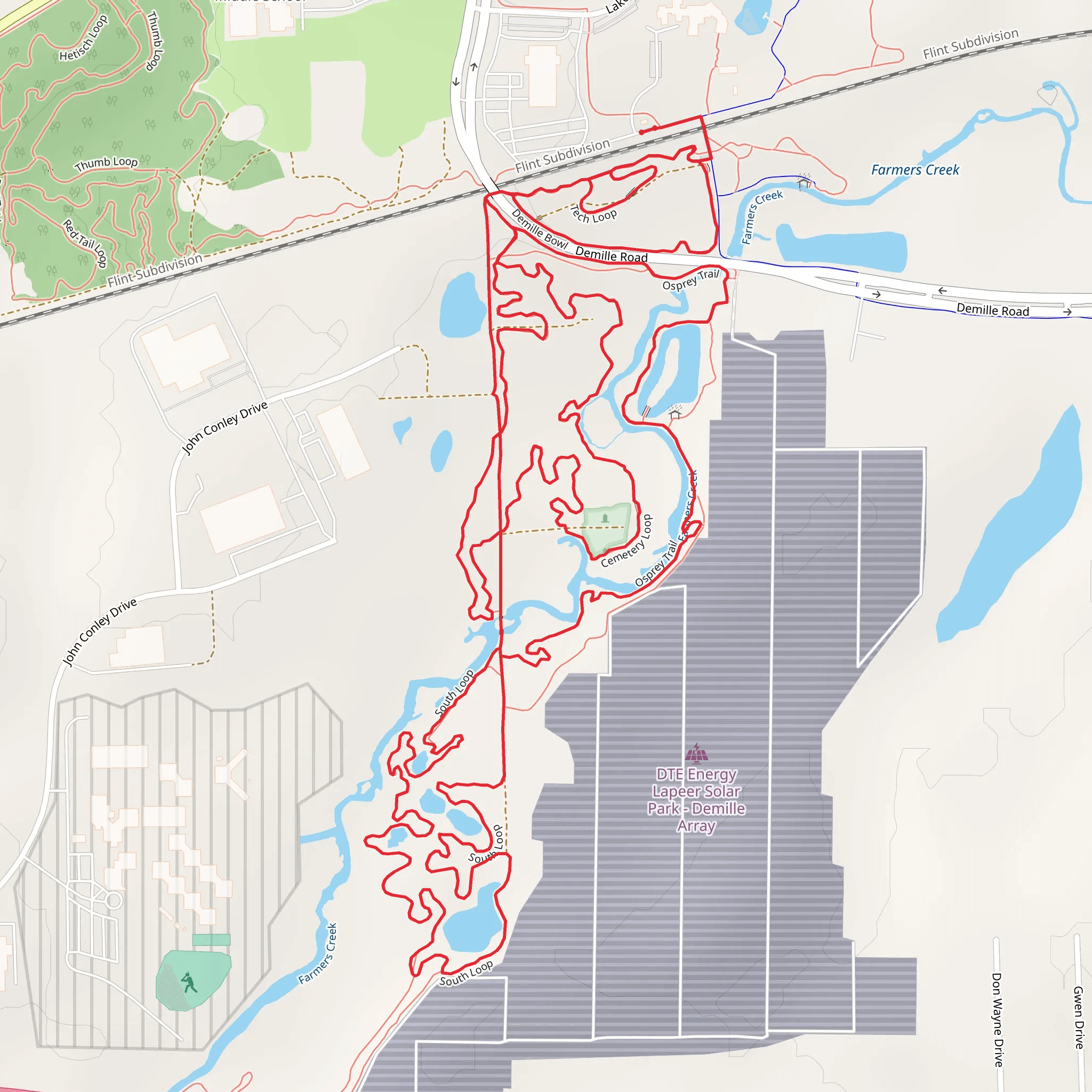 Cemetery Loop, Osprey Trail and South Loop mobile static map