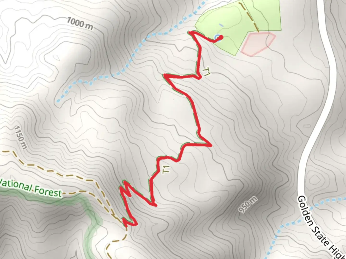An image depicting the trail Oak Flat Trail and its surrounding area.