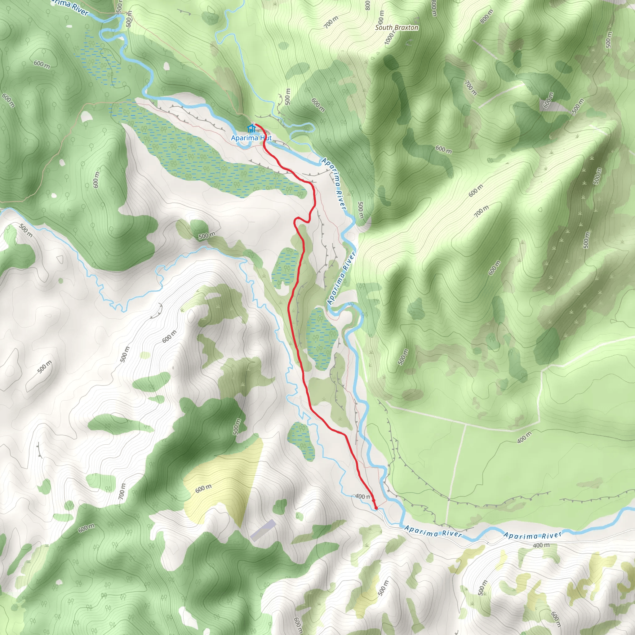 Dunrobin Valley Road to Aparima Hut mobile static map