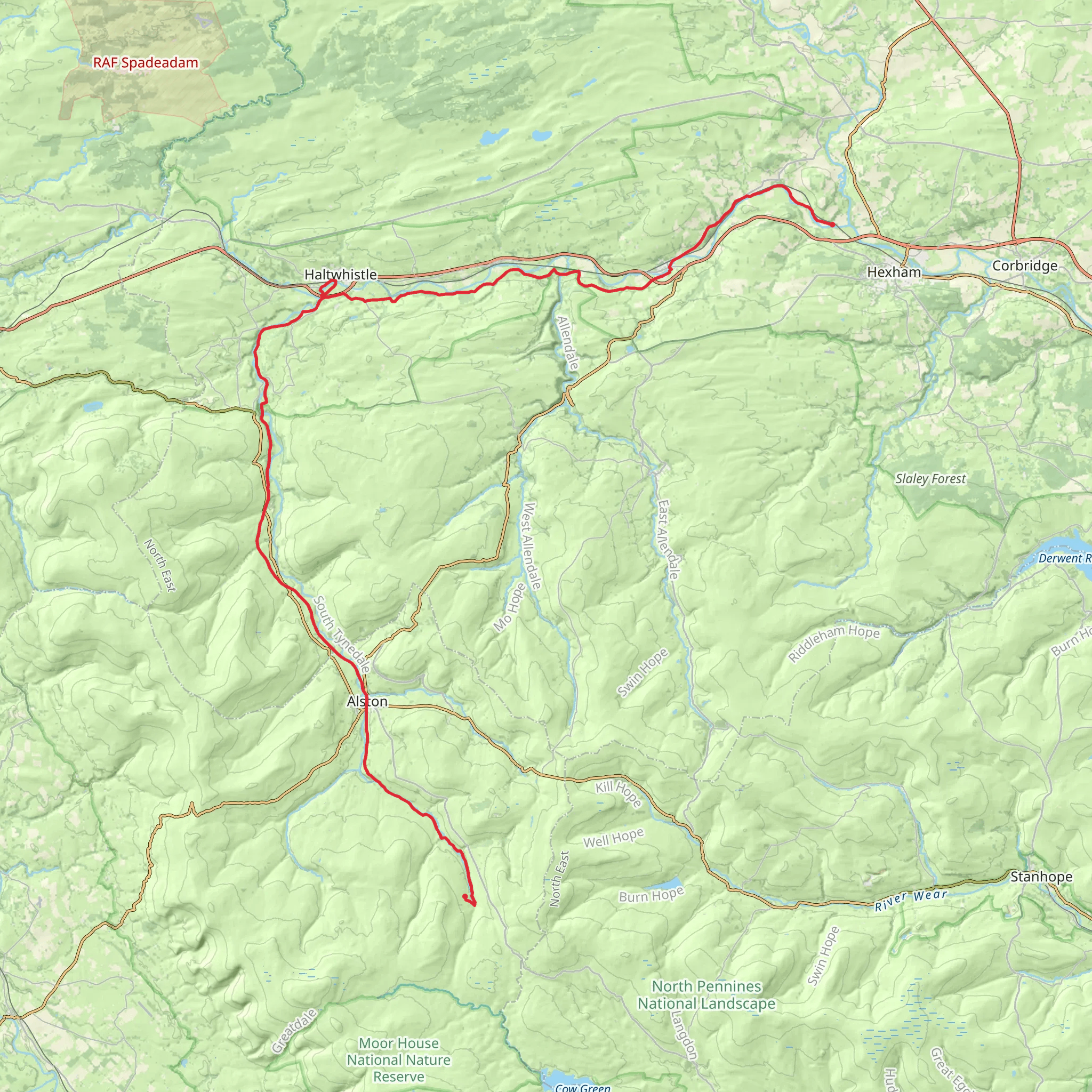 River Tyne South via River Tyne Trail mobile static map