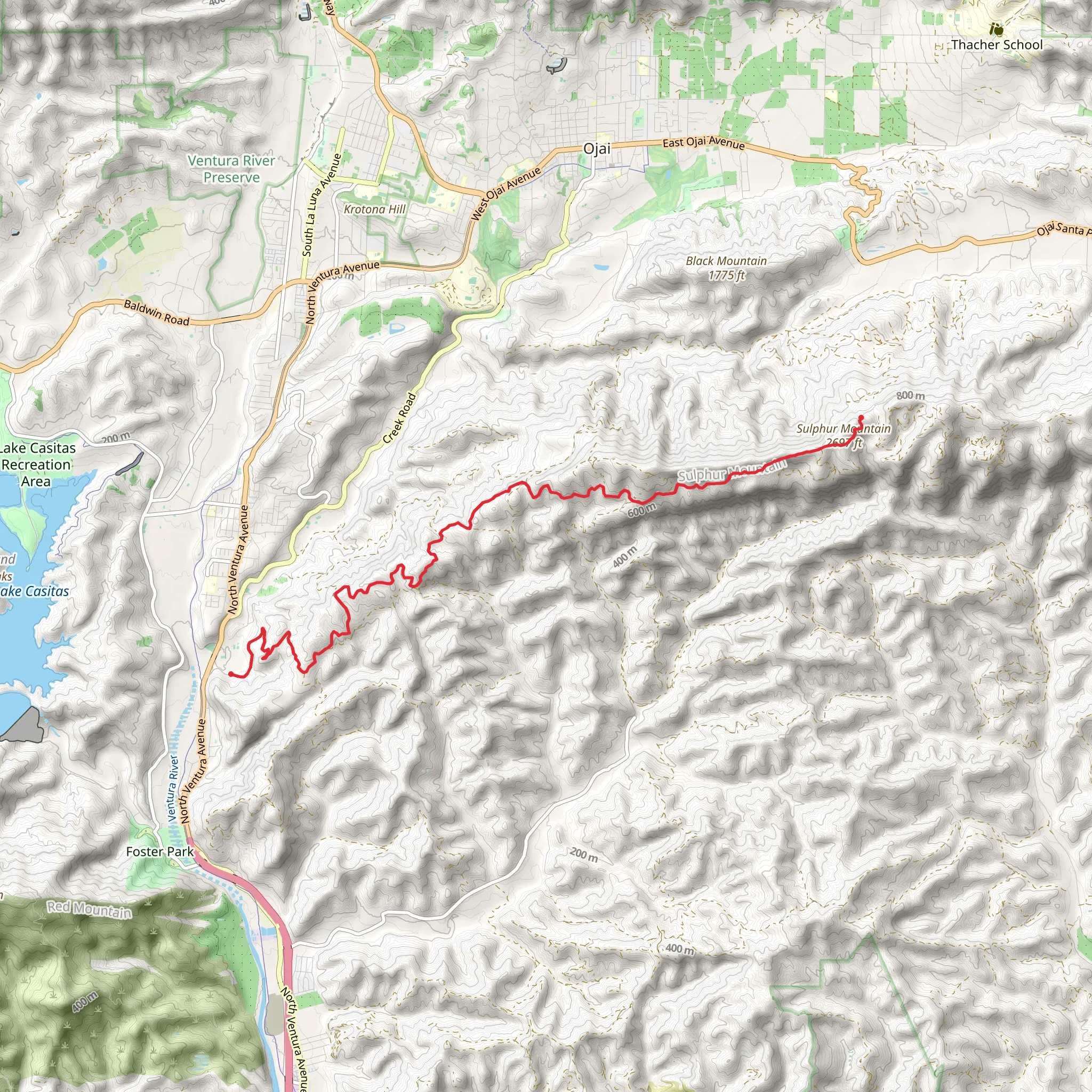 Sulphur Mountain Road mobile static map