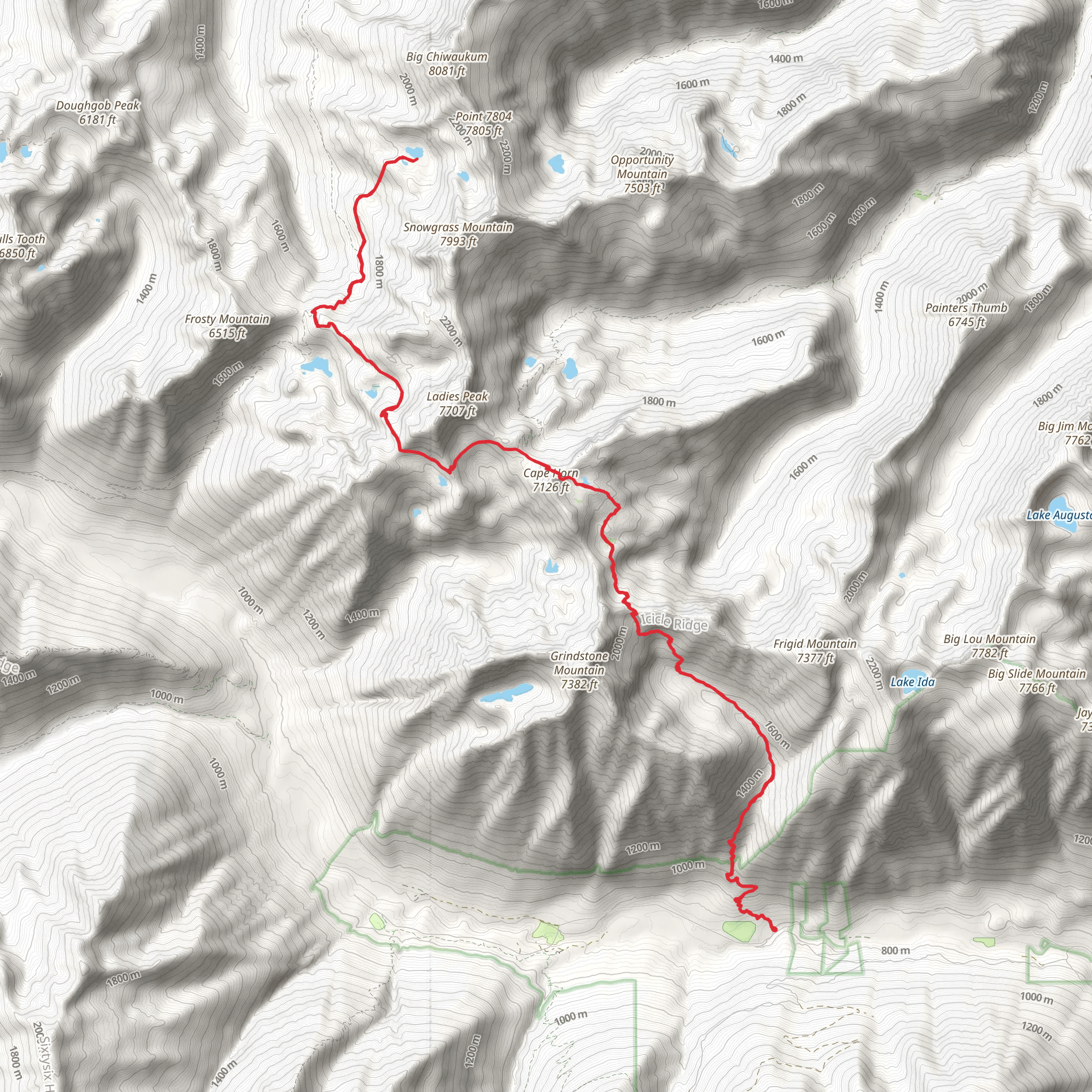 Grace Lakes Trail mobile static map