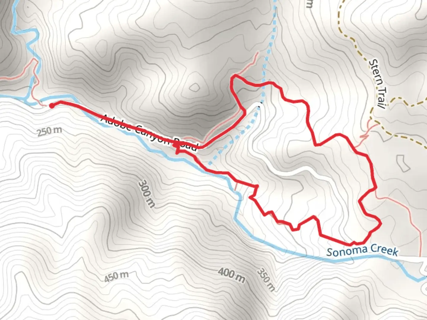 An image depicting the trail Sonoma Creek Loop and its surrounding area.