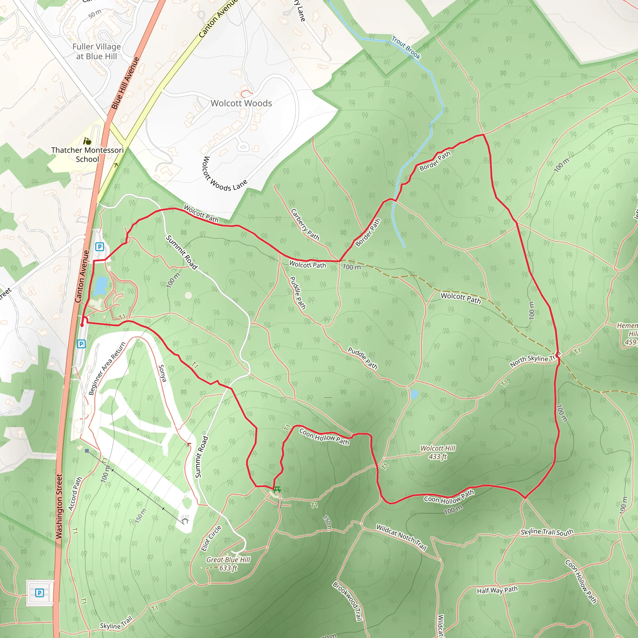 Wolcott Hill Loop via Wolcott Path mobile static map