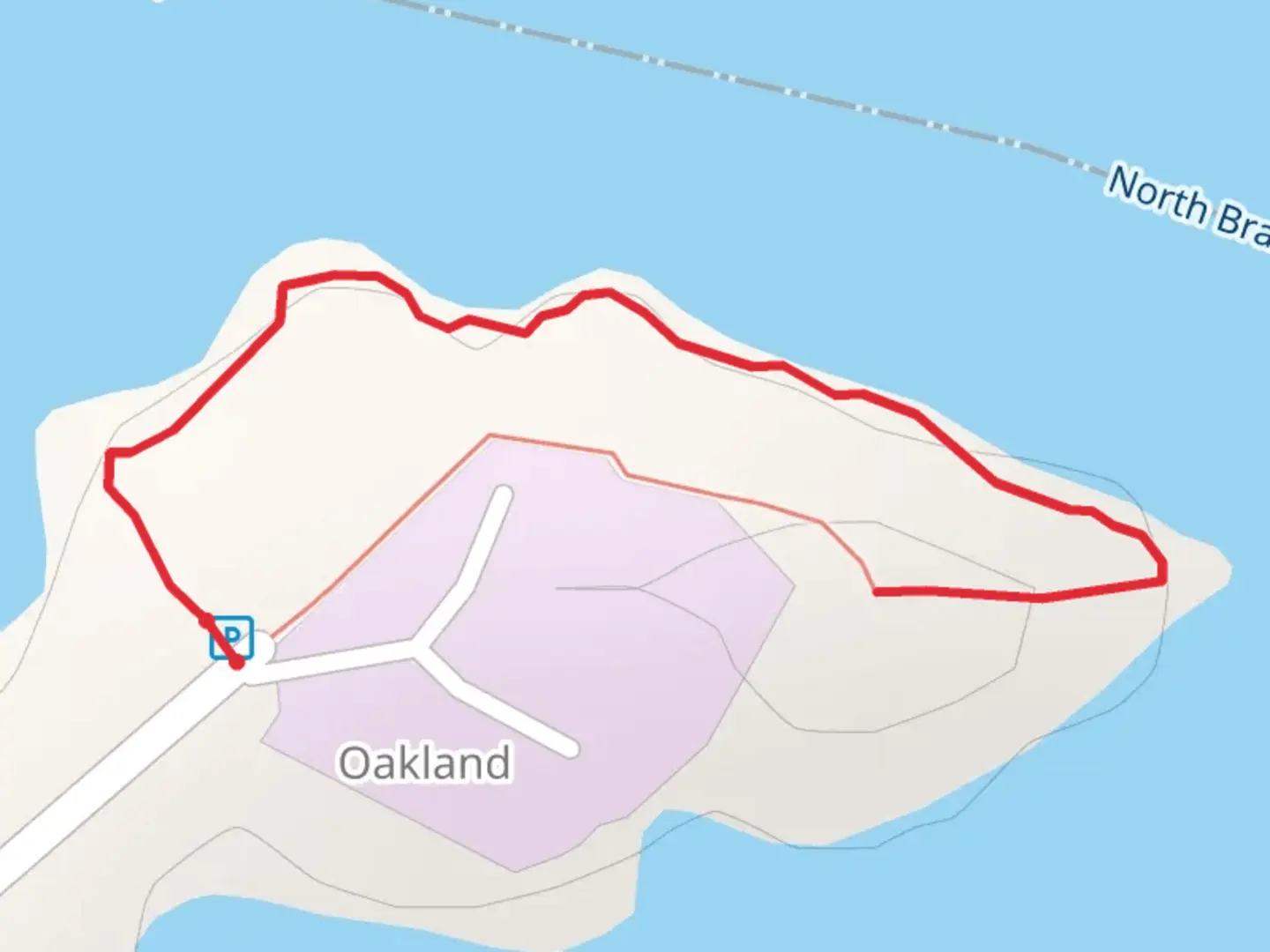 An image depicting the trail Oakland Road and its surrounding area.