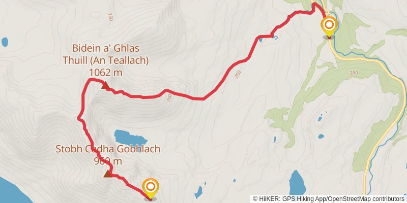 An Teallach Loop from Dundonnell stage 2 Map