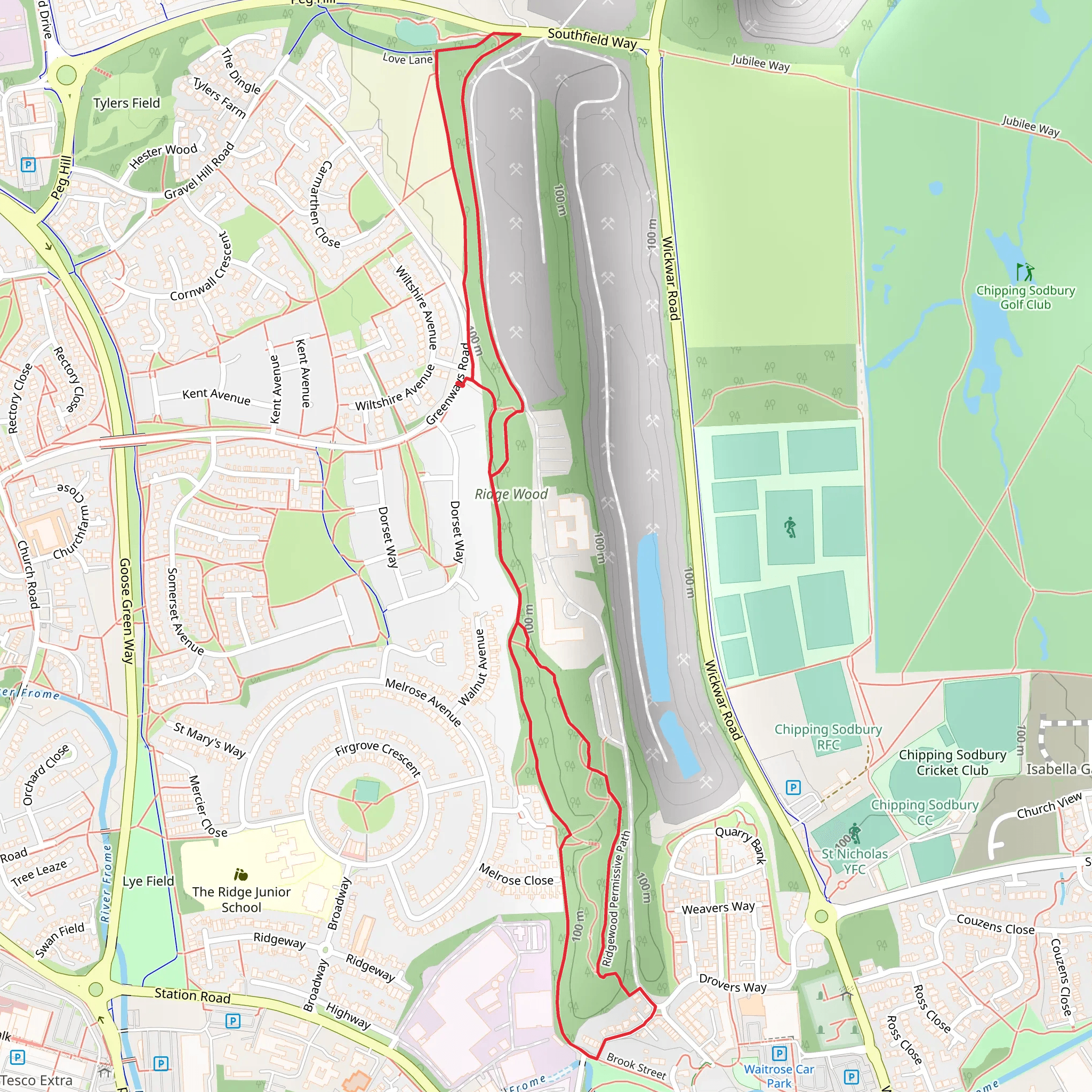Ridge Wood Loop mobile static map