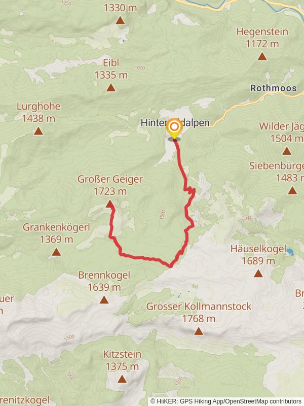 Hinterwildalpen to Geiger - Grosser Hike mobile static map