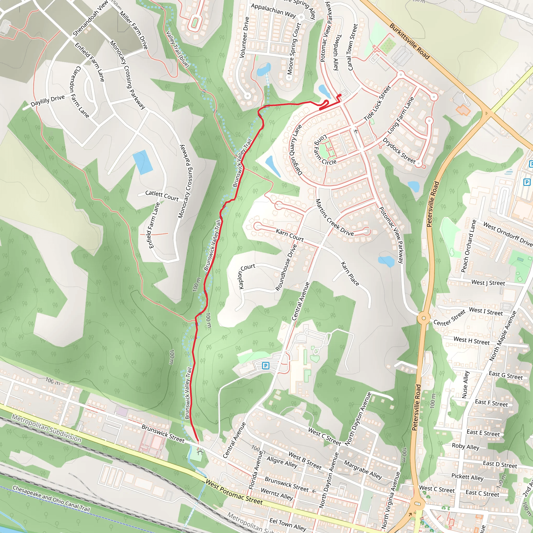 Brunswick Valley Trail Out and Back mobile static map