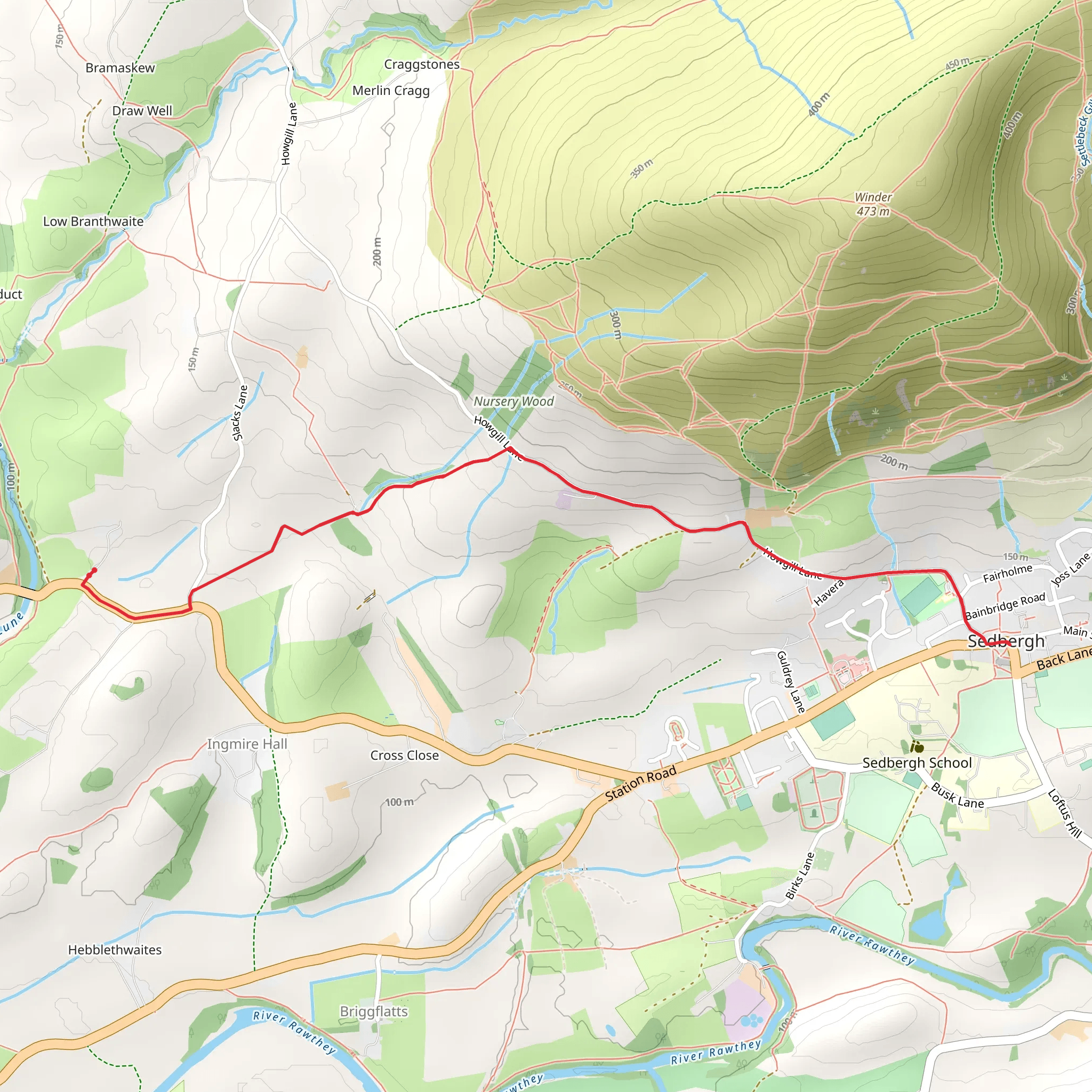Sedbergh Park Walk mobile static map