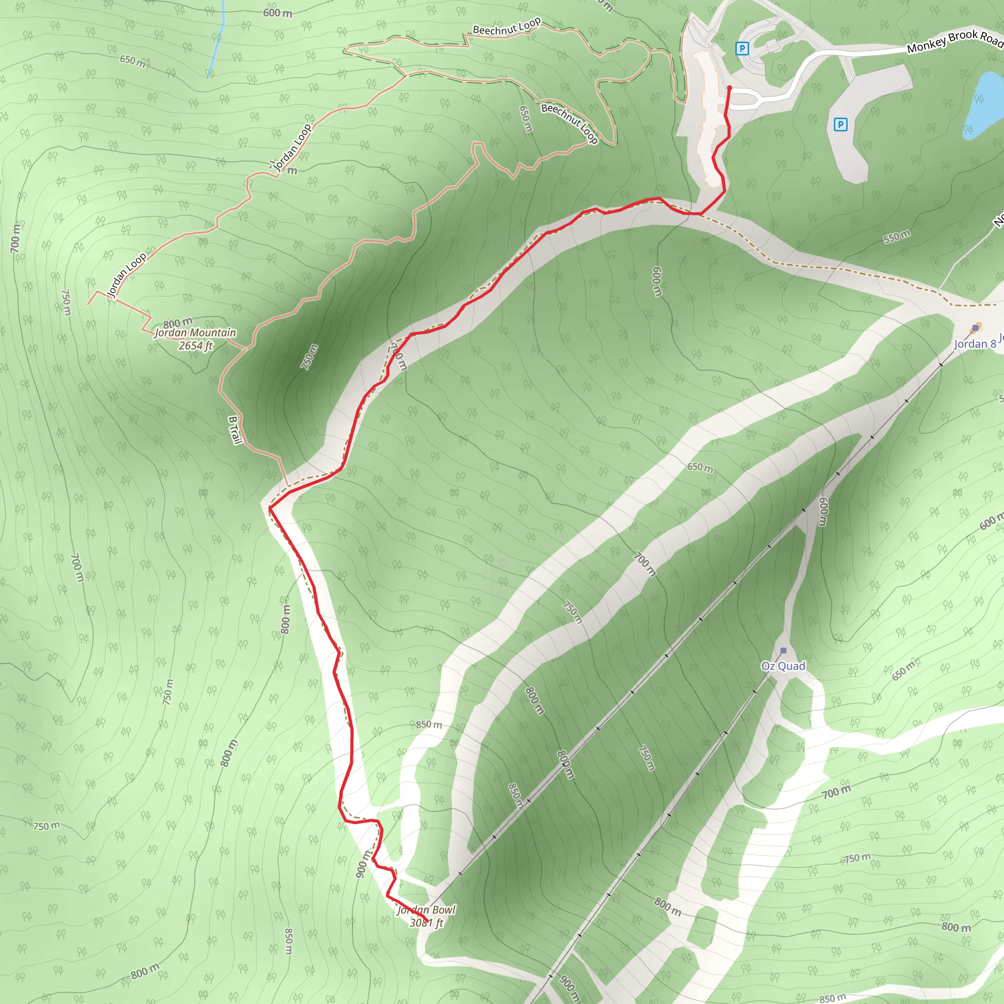 Jordan Mountain from Monkey Brook Road mobile static map
