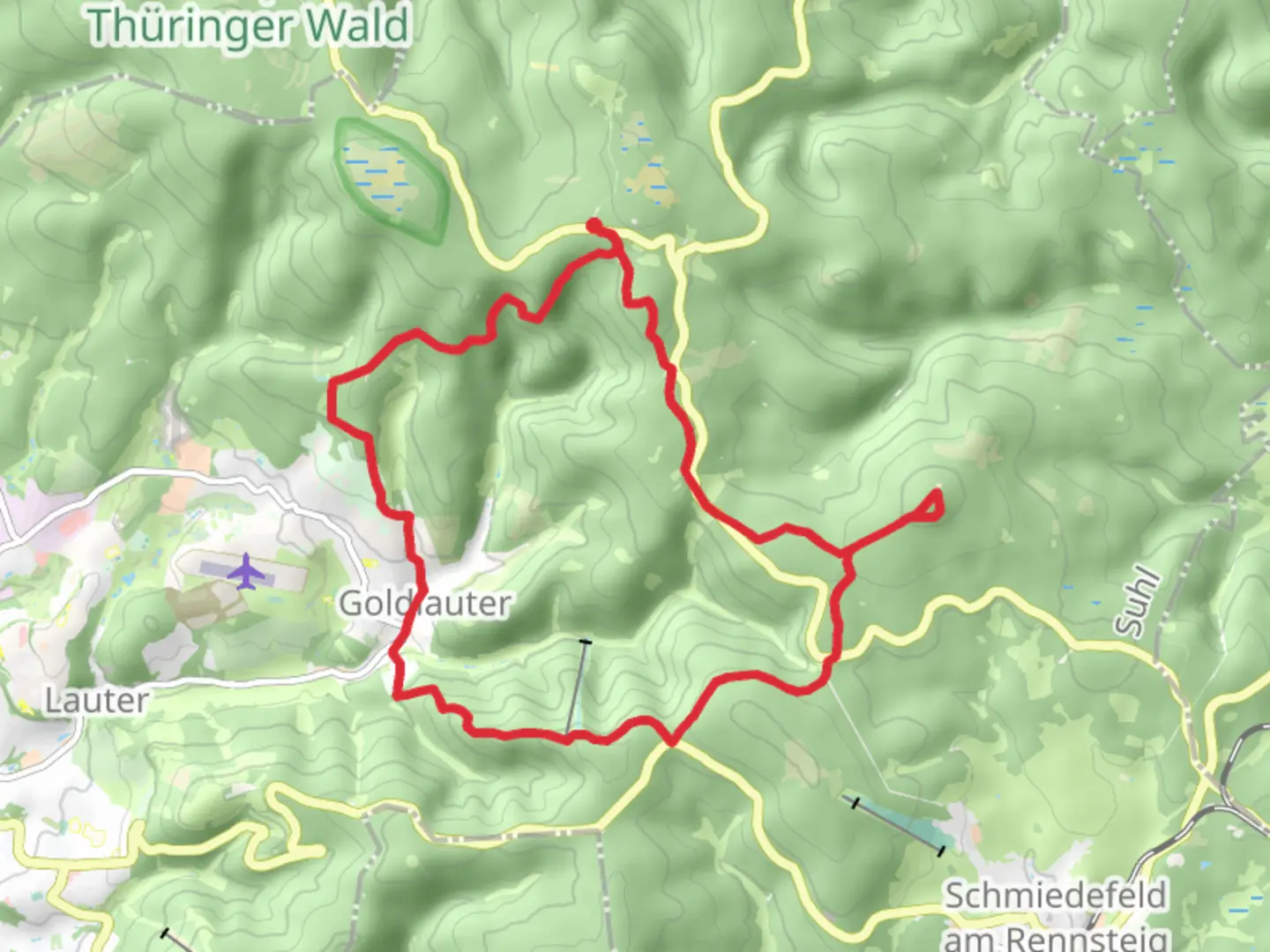 An image depicting the trail Gr Finsterberg and Salzberg Loop - Schmucke and its surrounding area.