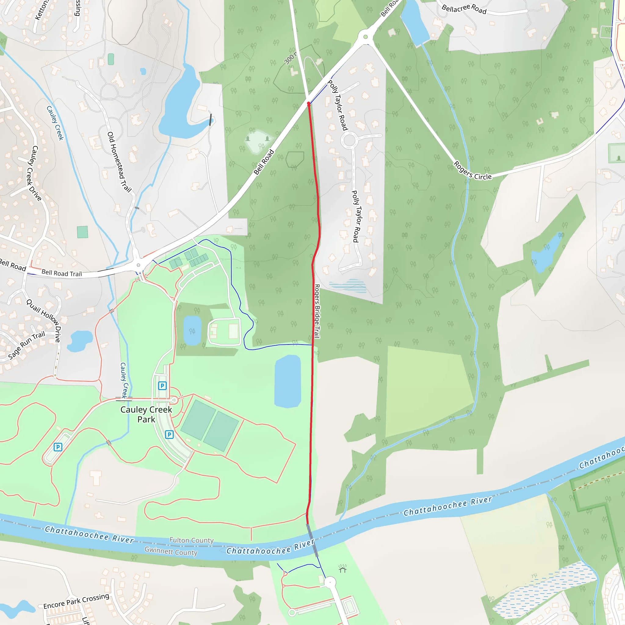 Rogers Bridge Trail mobile static map
