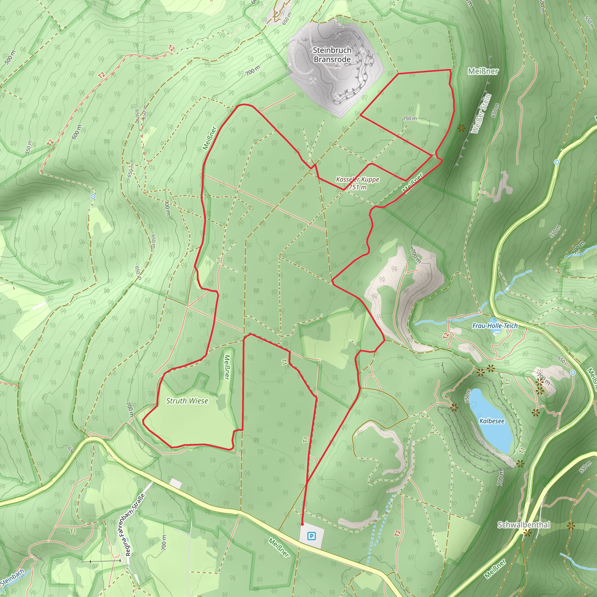 Kasseler Kuppe Loop via Frau Holle Pfad mobile static map