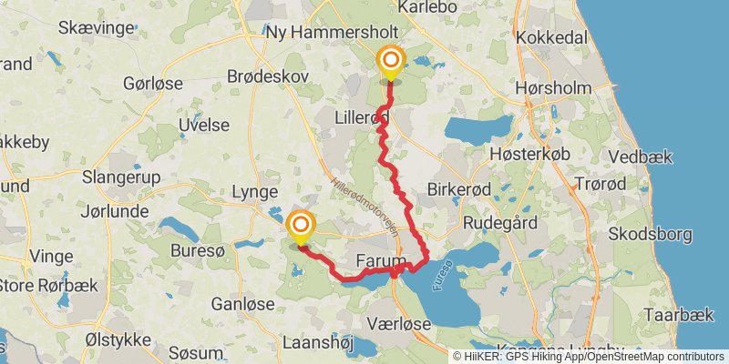 Nordsjaellandsruten stage 3 Map