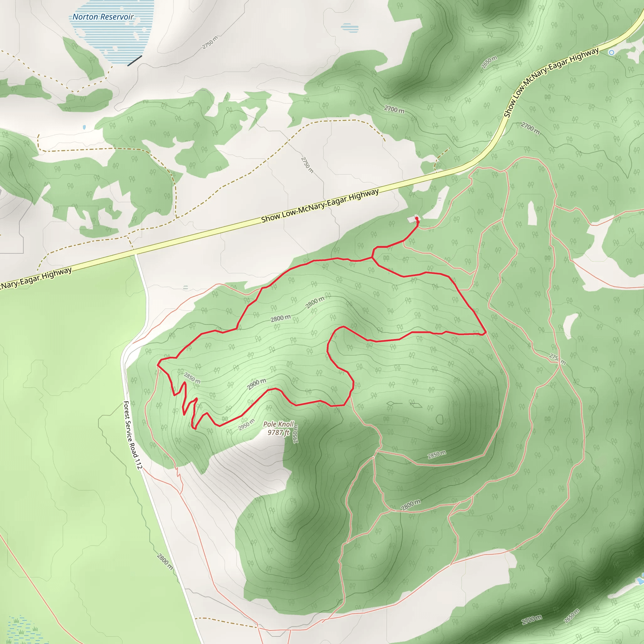 Viewpoint Trail Loop from Pole Knoll Parking Trailhead mobile static map