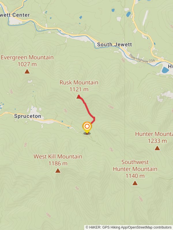 Rusk Mountain from Spruceton Road mobile static map