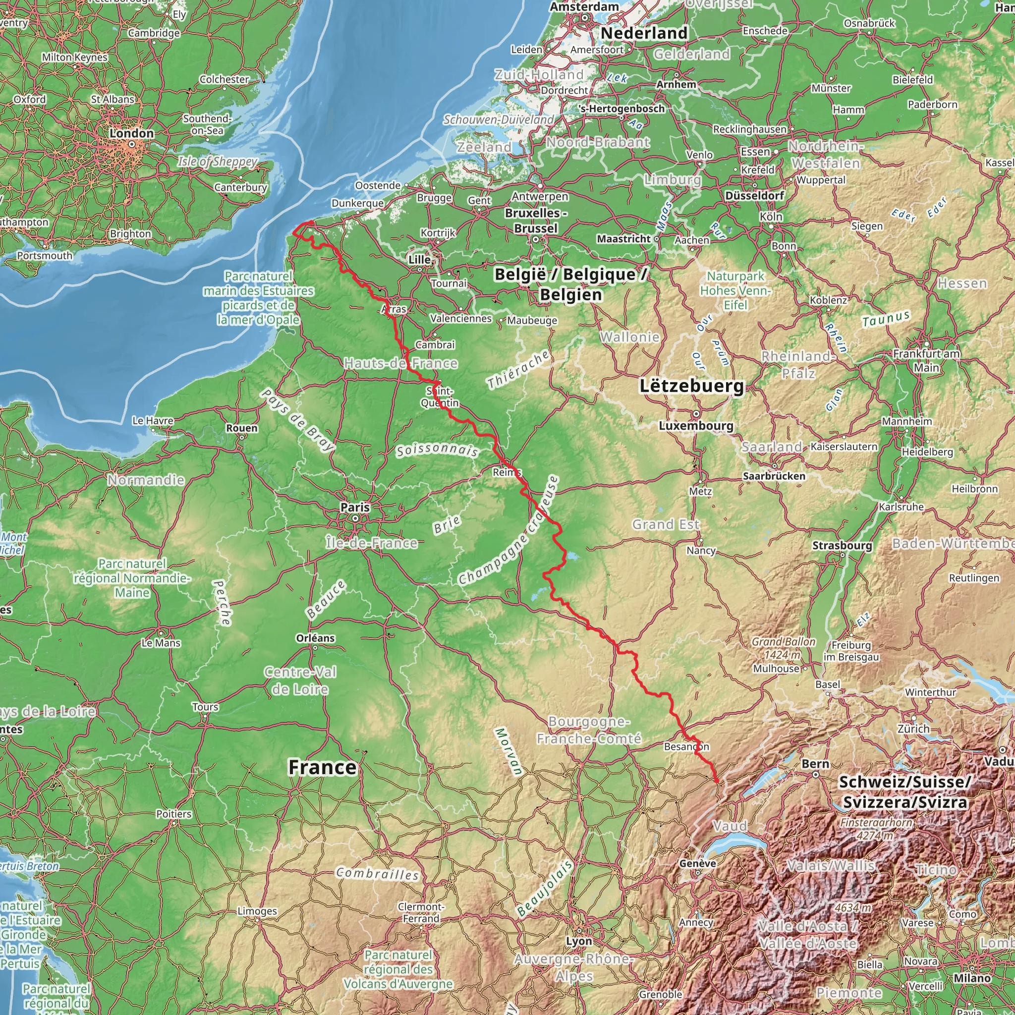 Via Francigena - France mobile static map