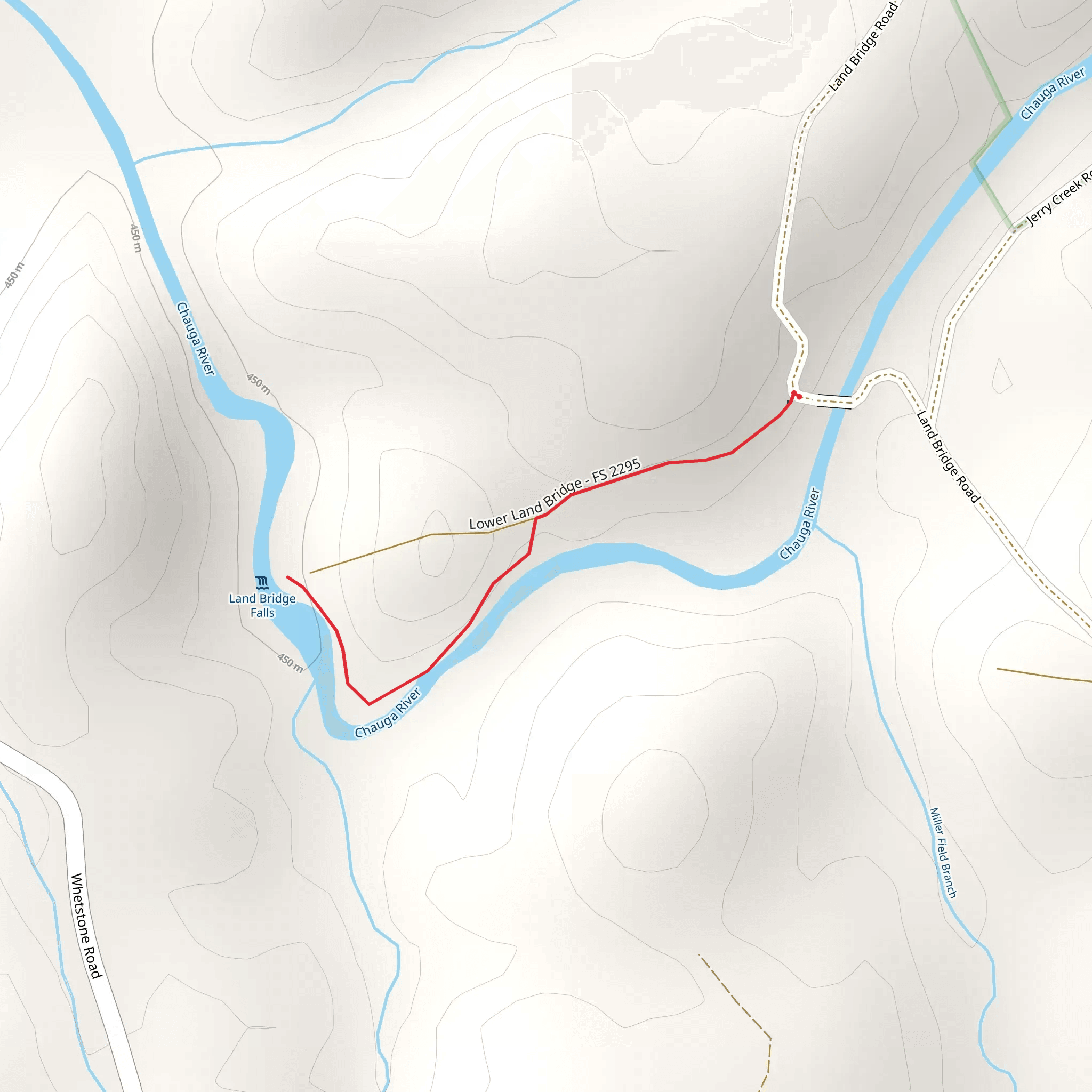 Lower Land Bridge and Chauga River mobile static map