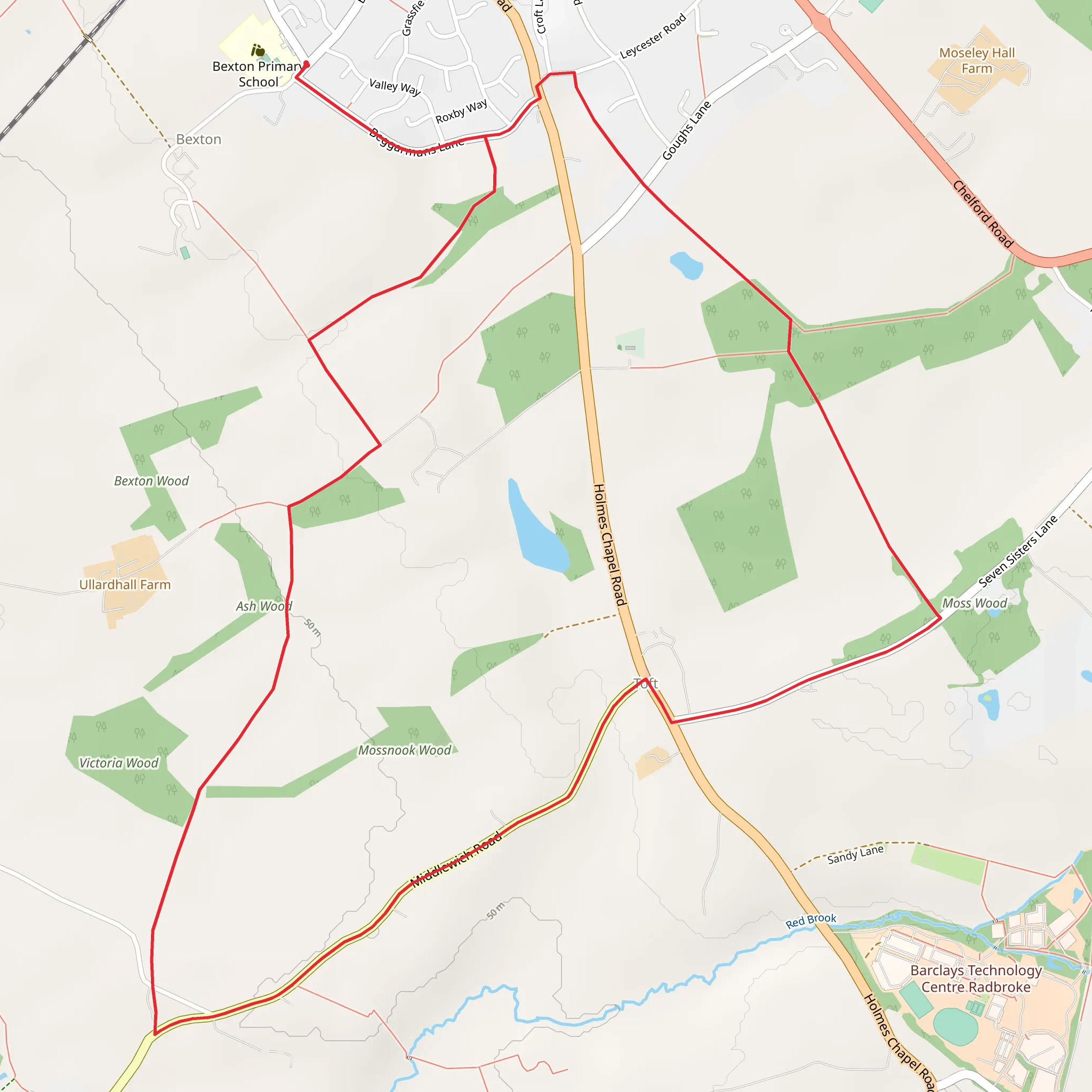 Windmill Wood in Toft Country Park mobile static map