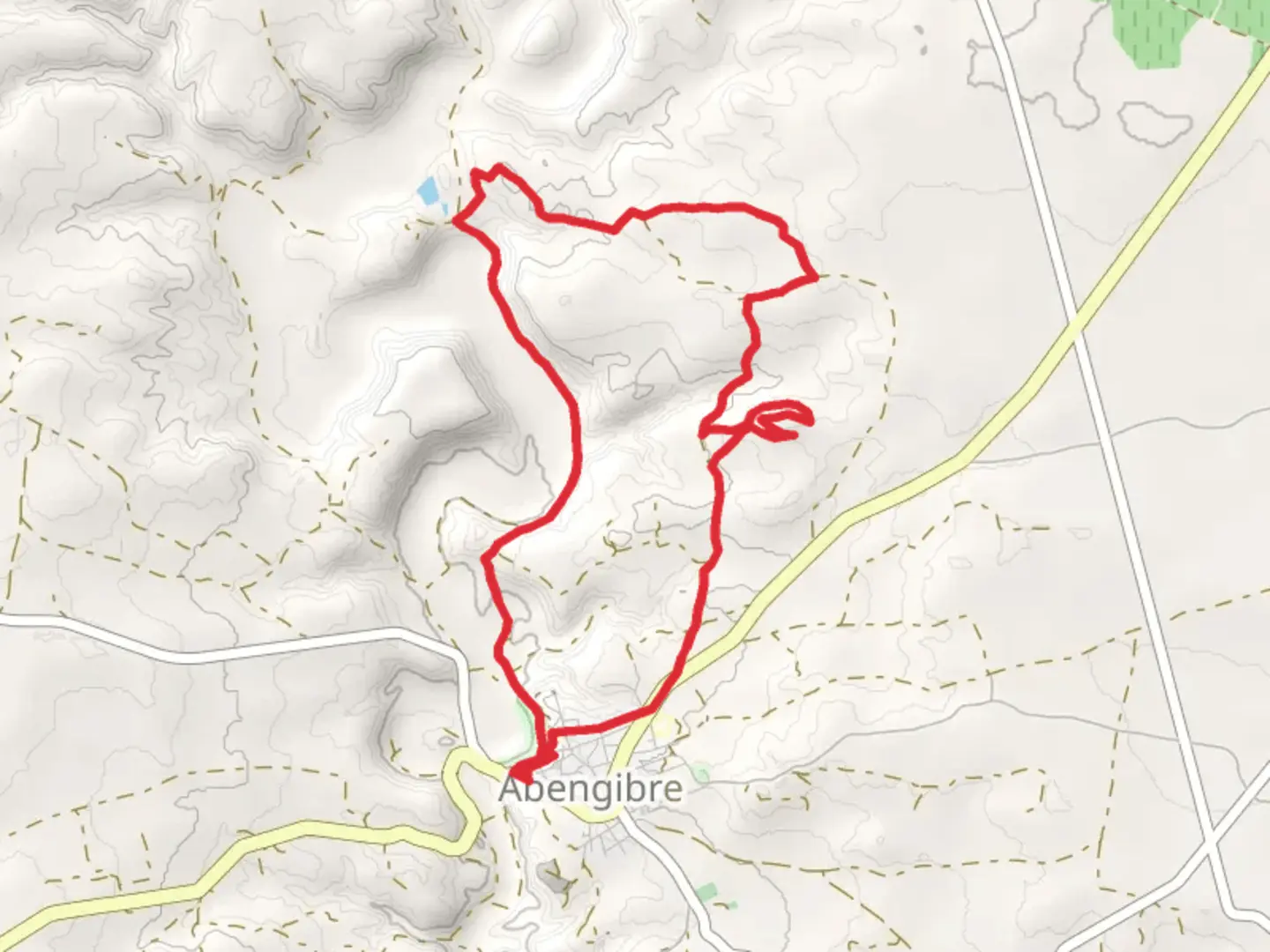 An image depicting the trail Route of the Stars and its surrounding area.