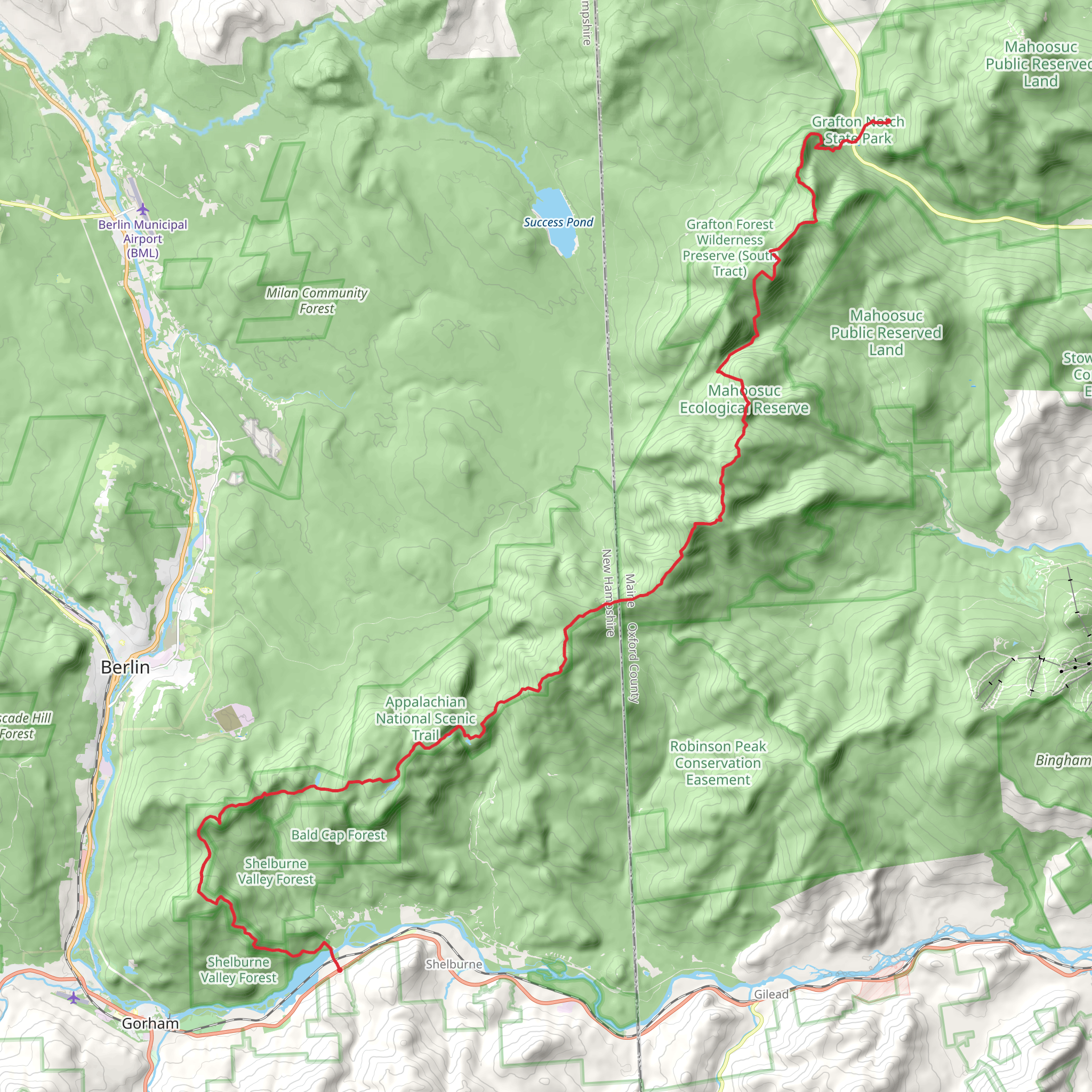 Appalachian Trail Section Hike - Grafton Notch to Rattle River mobile static map