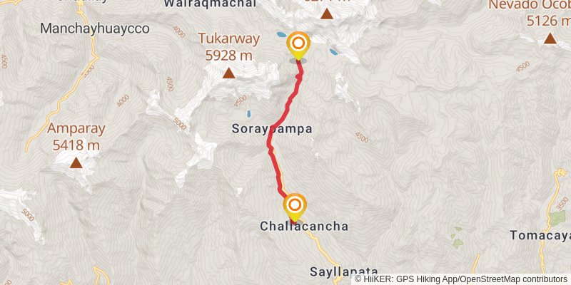 Salkantay Trek stage 2 Map