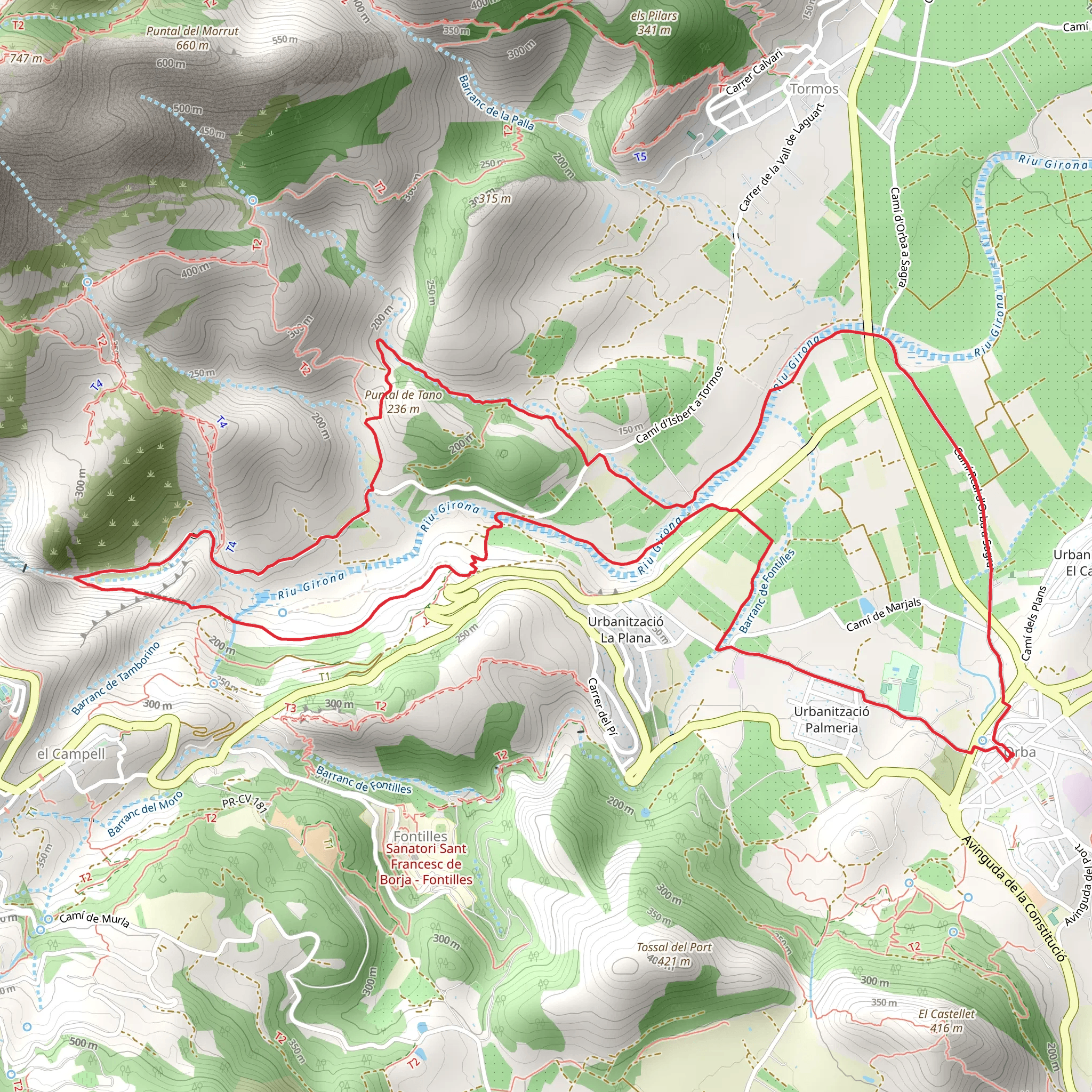 Font de Centella (Orba) PR CV 368 mobile static map