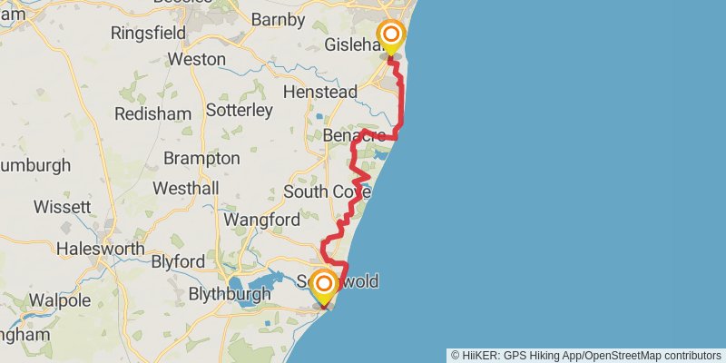 Suffolk Coast Path stage 4 Map