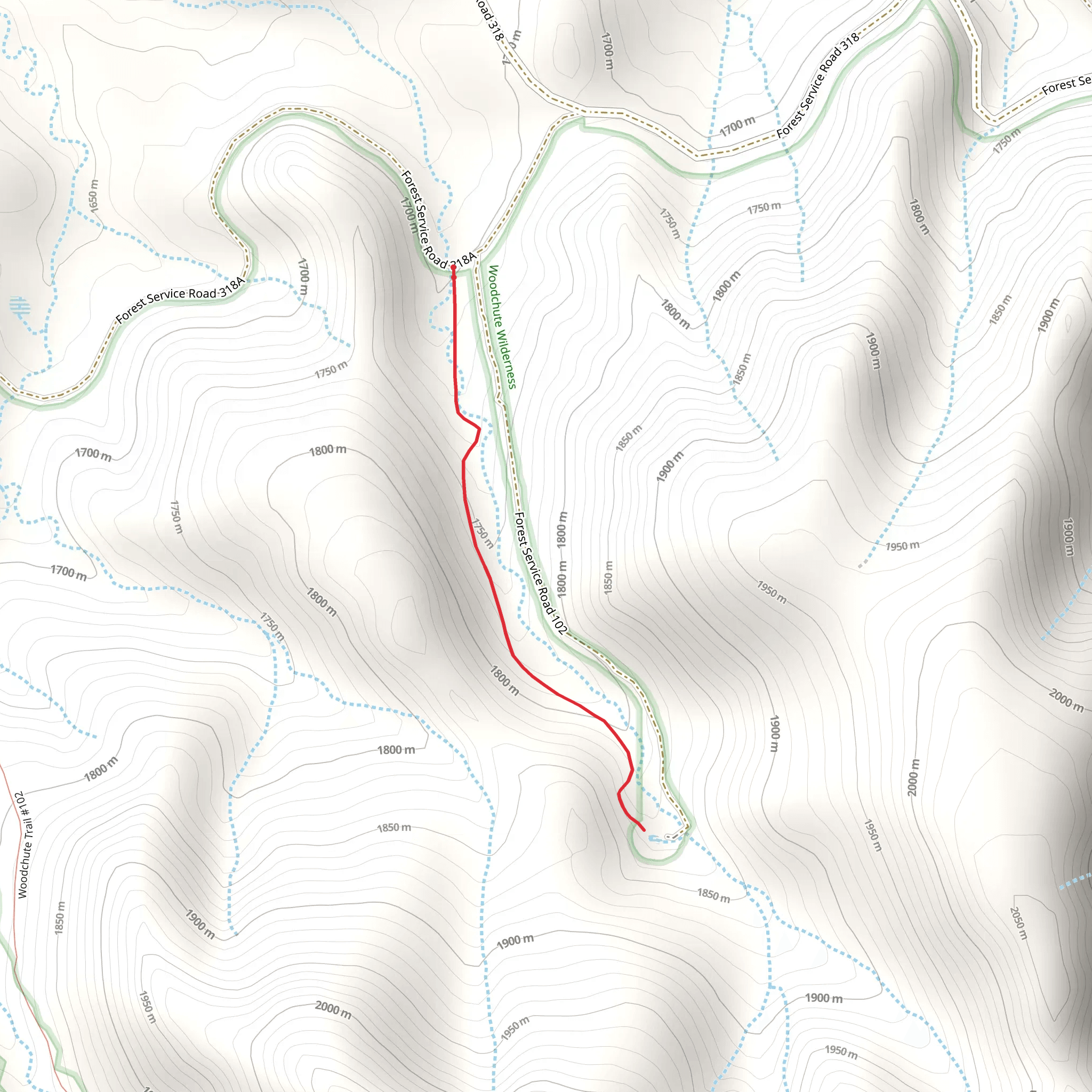 Wood Tank Trail mobile static map