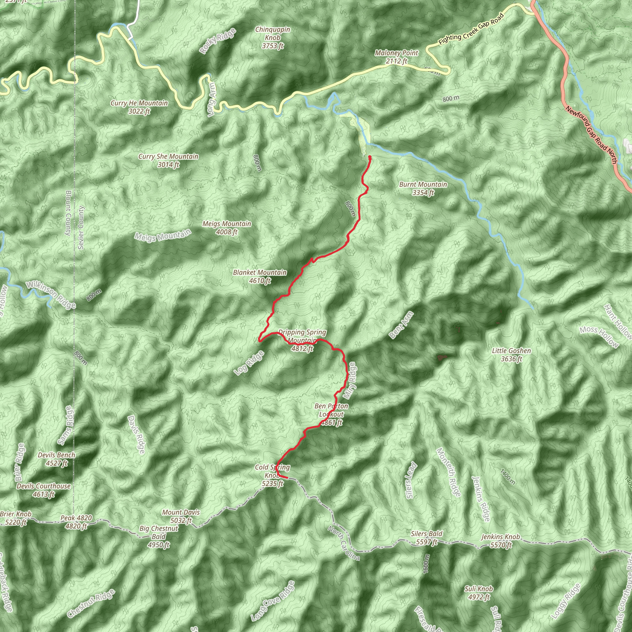 Miry Ridge Trail mobile static map